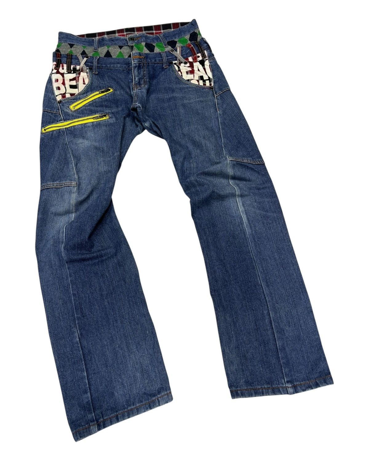 Hysteric Glamour × Undercover 🔥DOUBLE WAIST DENIM BEACH SOUND PPFM STYLE DESIGN JEANS Size US 33 - 3 Thumbnail