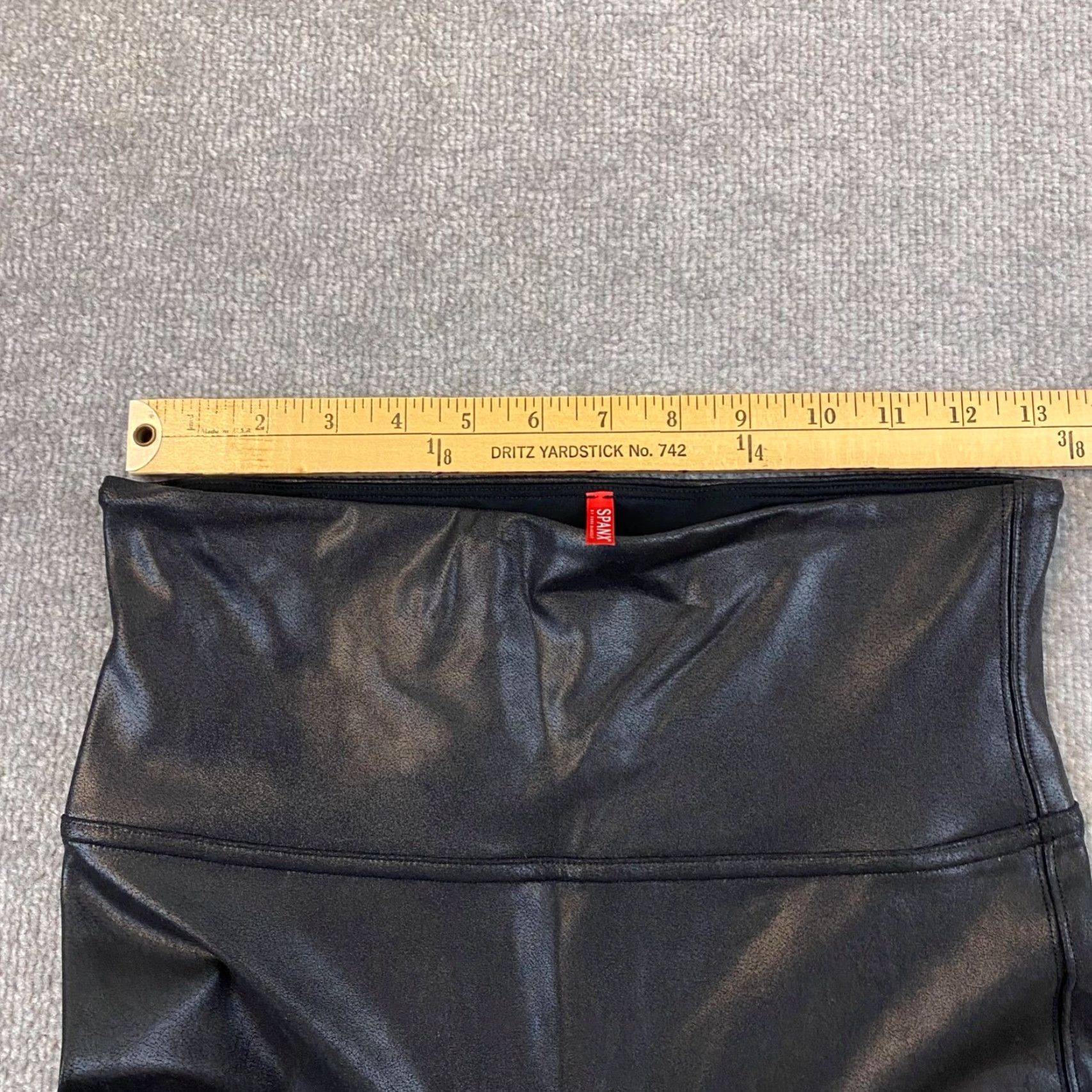 Spanx SPANX Leggings Womens Large Black Faux Leather Nylon Stretch Activewear Pants Size 36" / US 14 / IT 50 - 3 Thumbnail