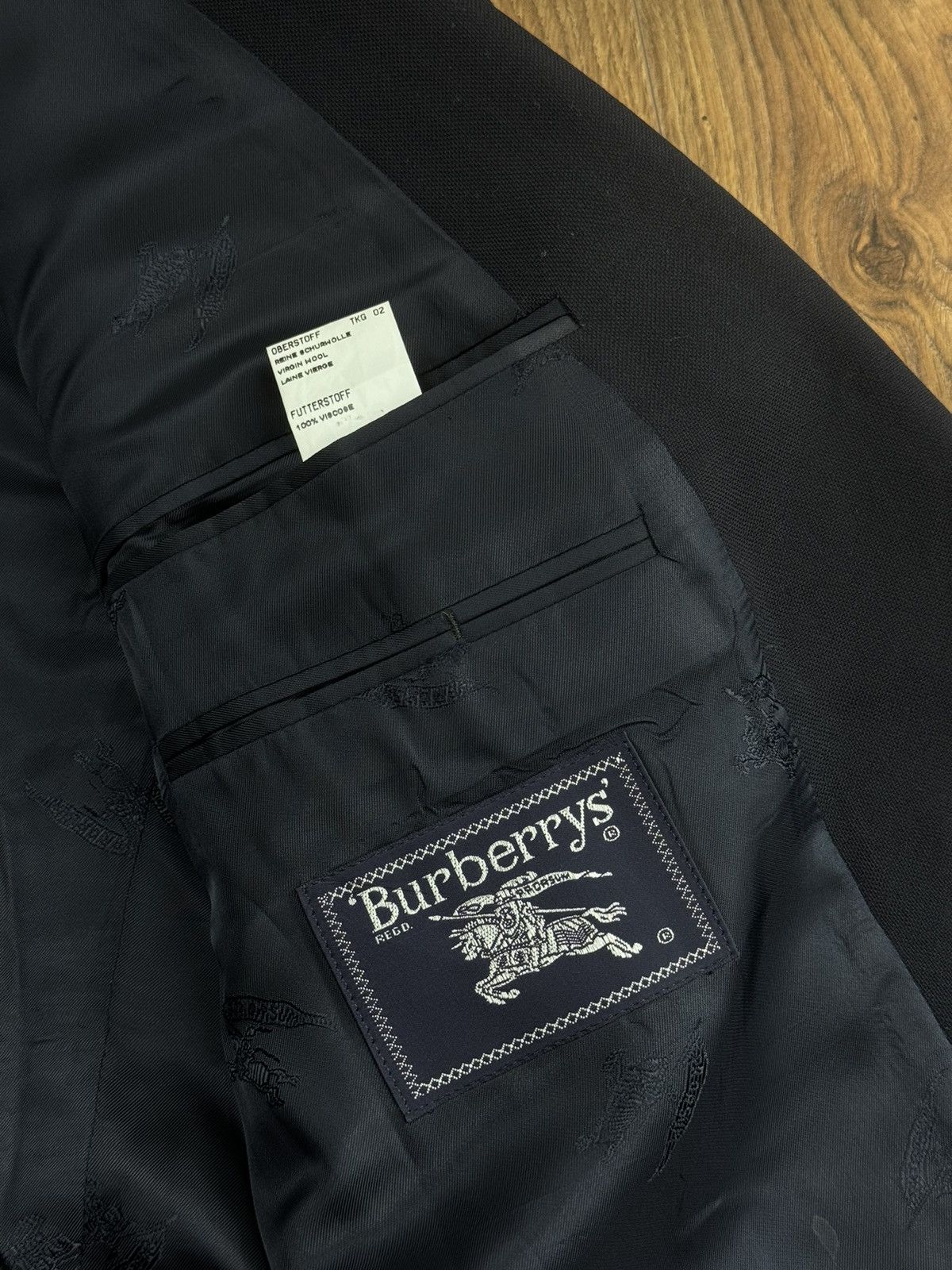 Burberry Vintage wool blazer Burberry original luxury item Size 46L - 3 Thumbnail
