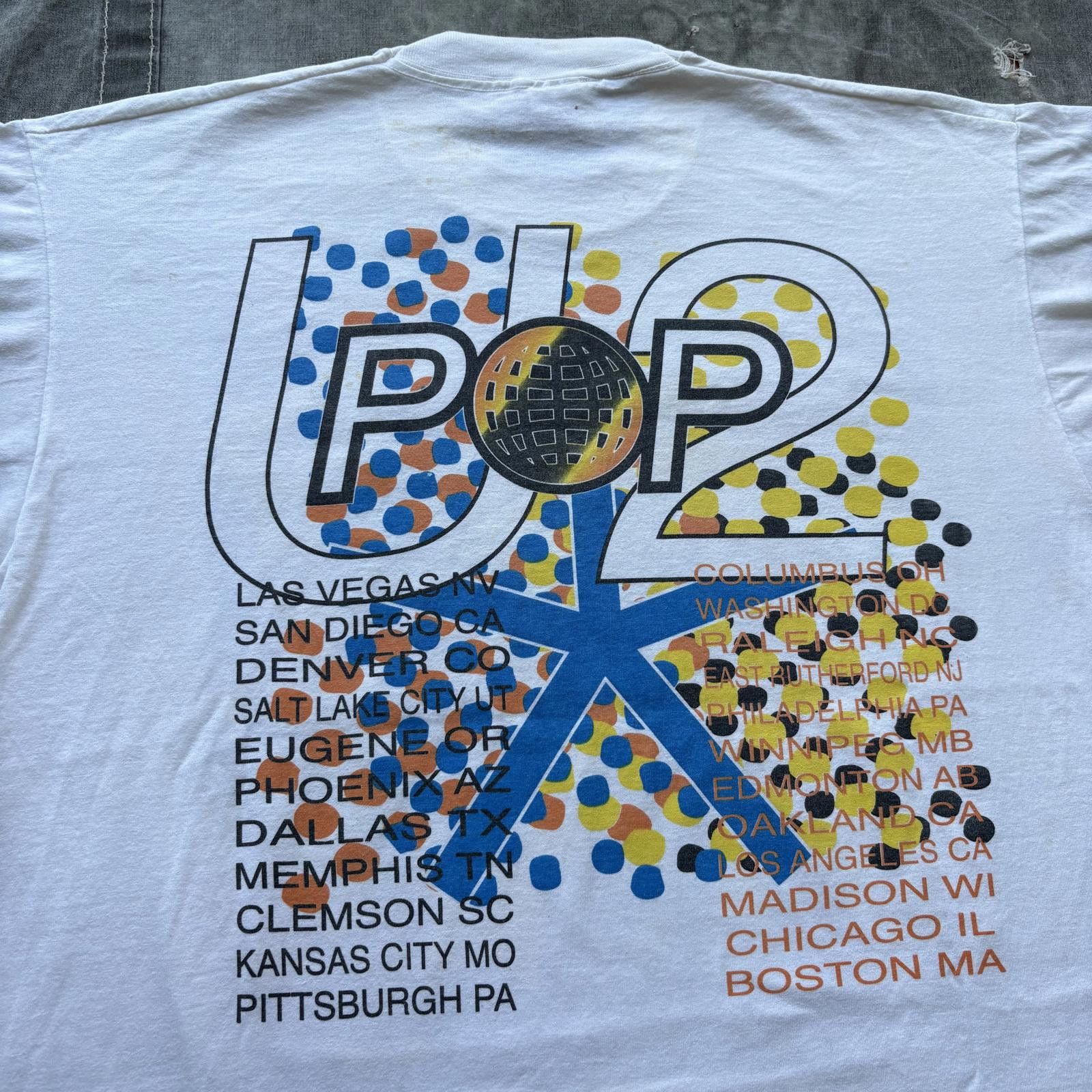 Band Tees Vintage 90s U2 Pop Mart Tour Unique Rock Band Music Shirt Size US XL / EU 56 / 4 - 5 Thumbnail