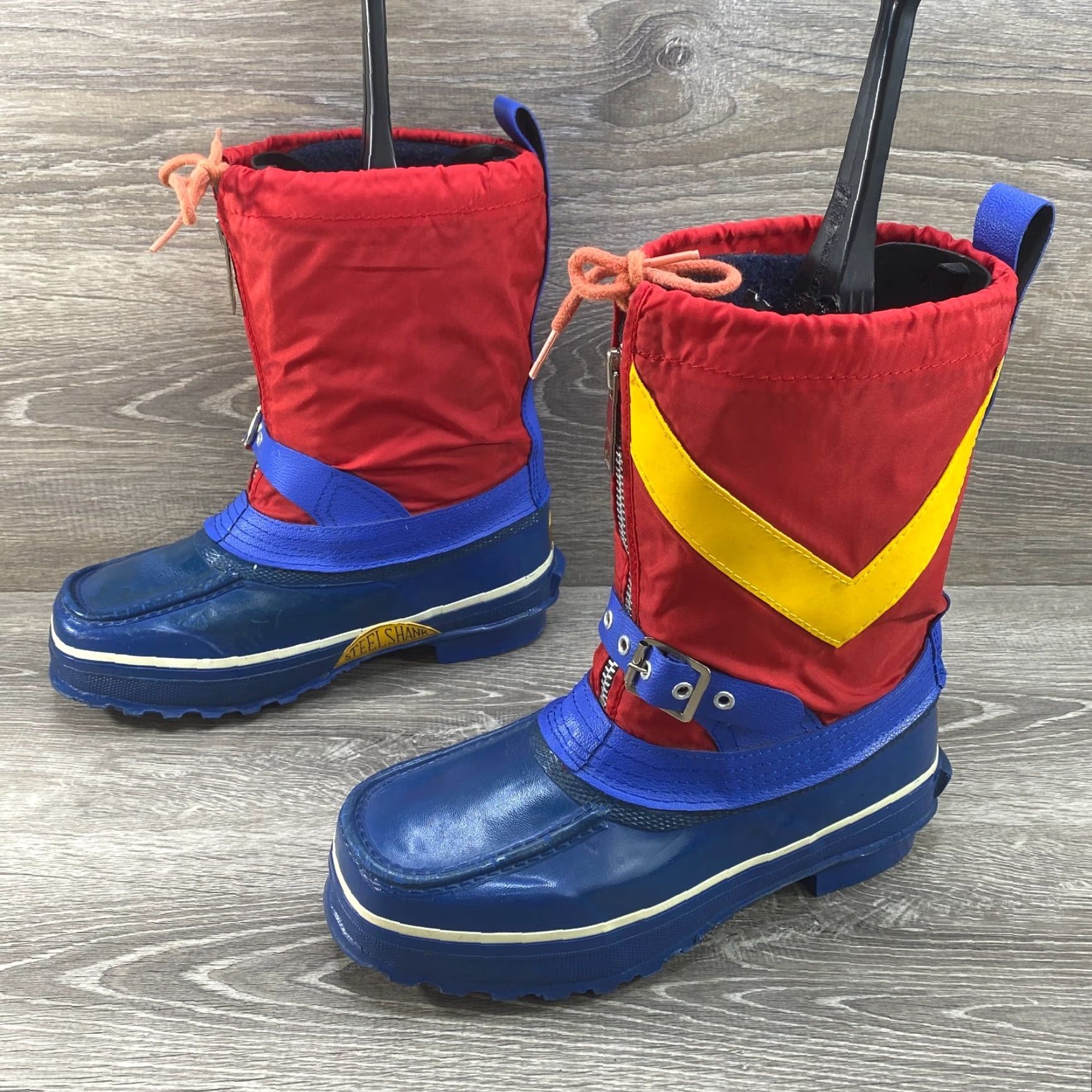Vintage VINTAGE Trax TRAX Steel Shank Winter Snow Boots Blue Red Yellow Size 7 Wool Liner Boots Size US 7 / EU 40 - 5 Thumbnail