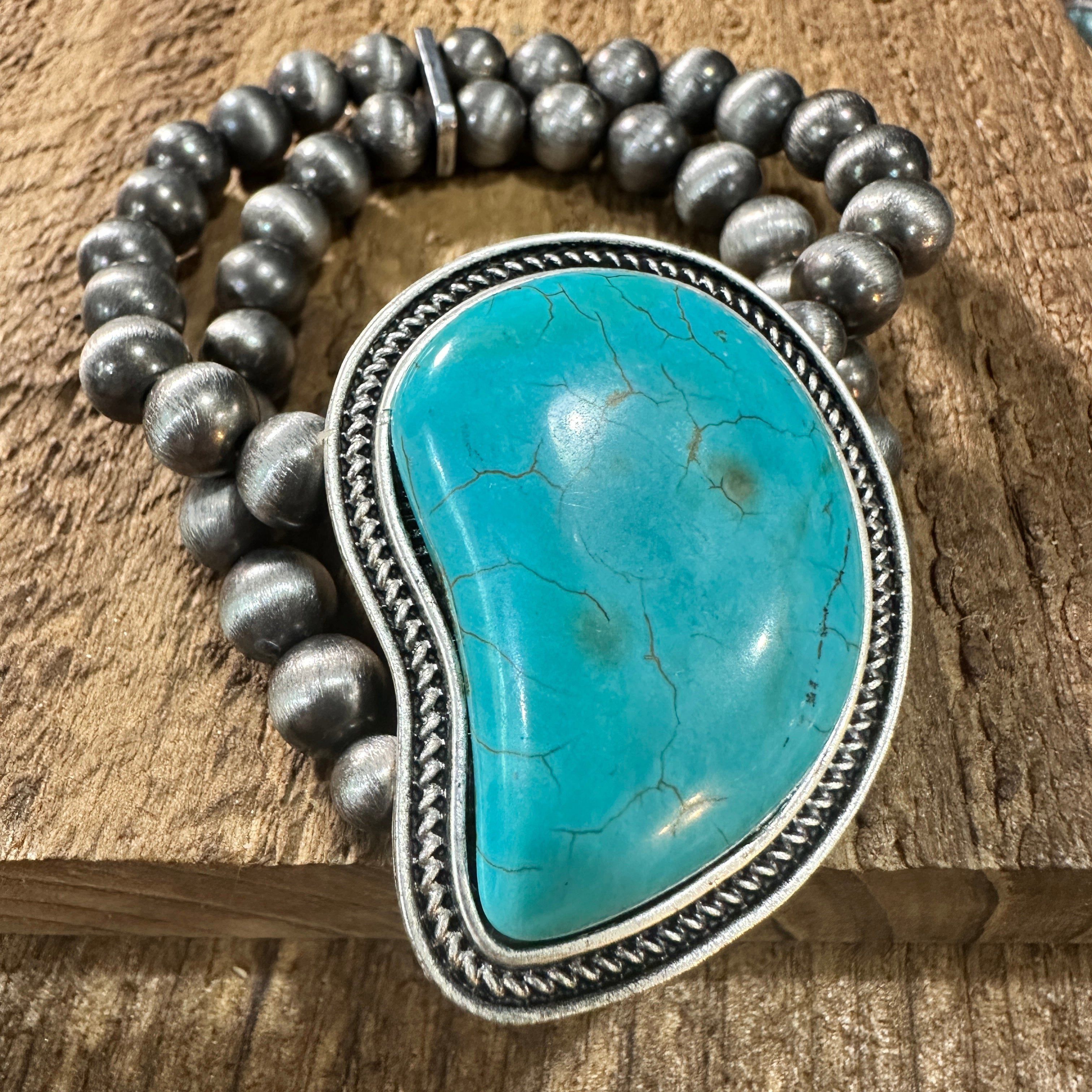 Other Handmade Turquoise Stretch Beaded Bracelet for Fashion Lover Size ONE SIZE - 3 Thumbnail