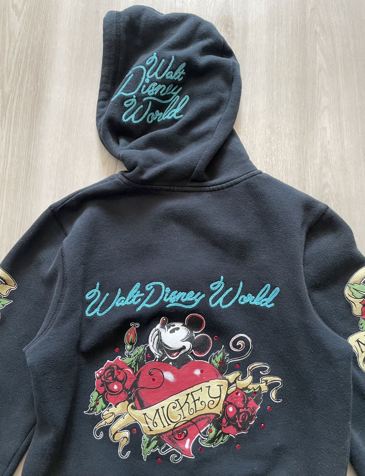 Disney Y2K Disney Mickey Mouse Rose Heart Tattoo Hoodie Small Goth Size S / US 4 / IT 40 - 2 Thumbnail