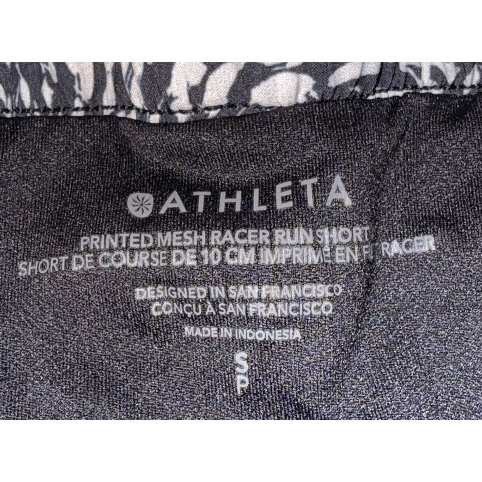 Athleta Athleta Printed Mesh Racer Run Shorts Black White Size S Size 27" / US 4 / IT 40 - 6 Thumbnail