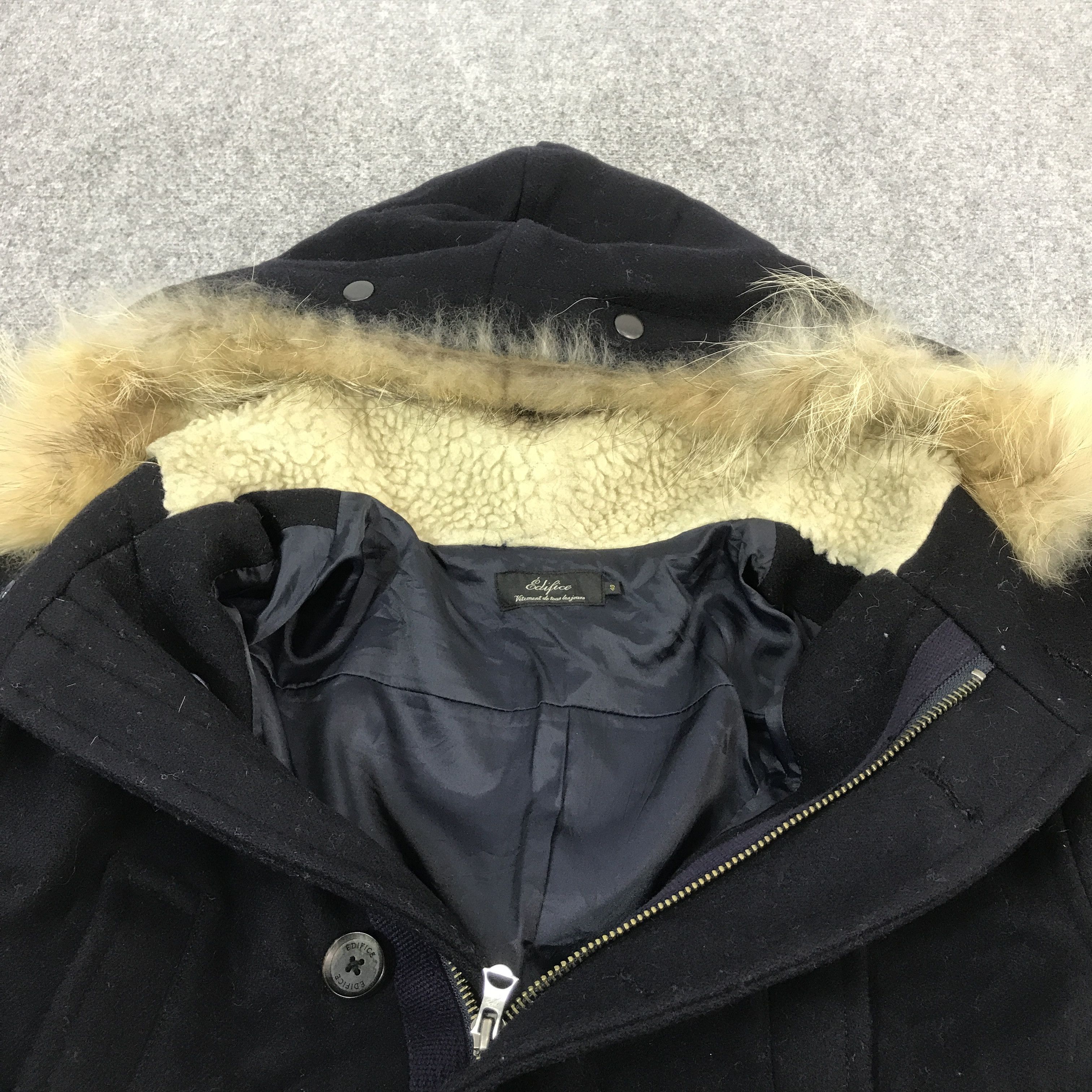 Edifice Japan Edifice Japan Wool Fur Hoodies jacket Size US L / EU 52-54 / 3 - 5 Thumbnail