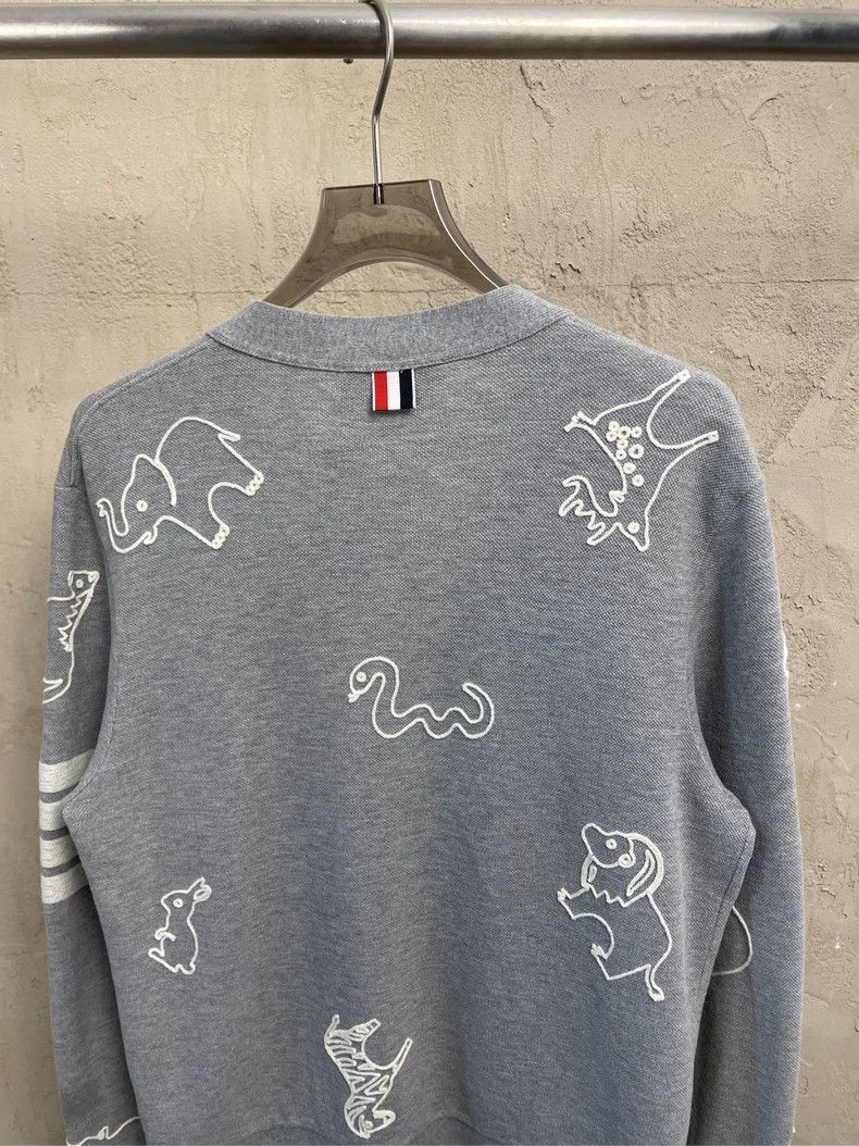 Thom Browne Thom browne Size 0 Gray zoo four-striped cardigan jacket 2 Size XS / US 0-2 / IT 36-38 - 4 Thumbnail
