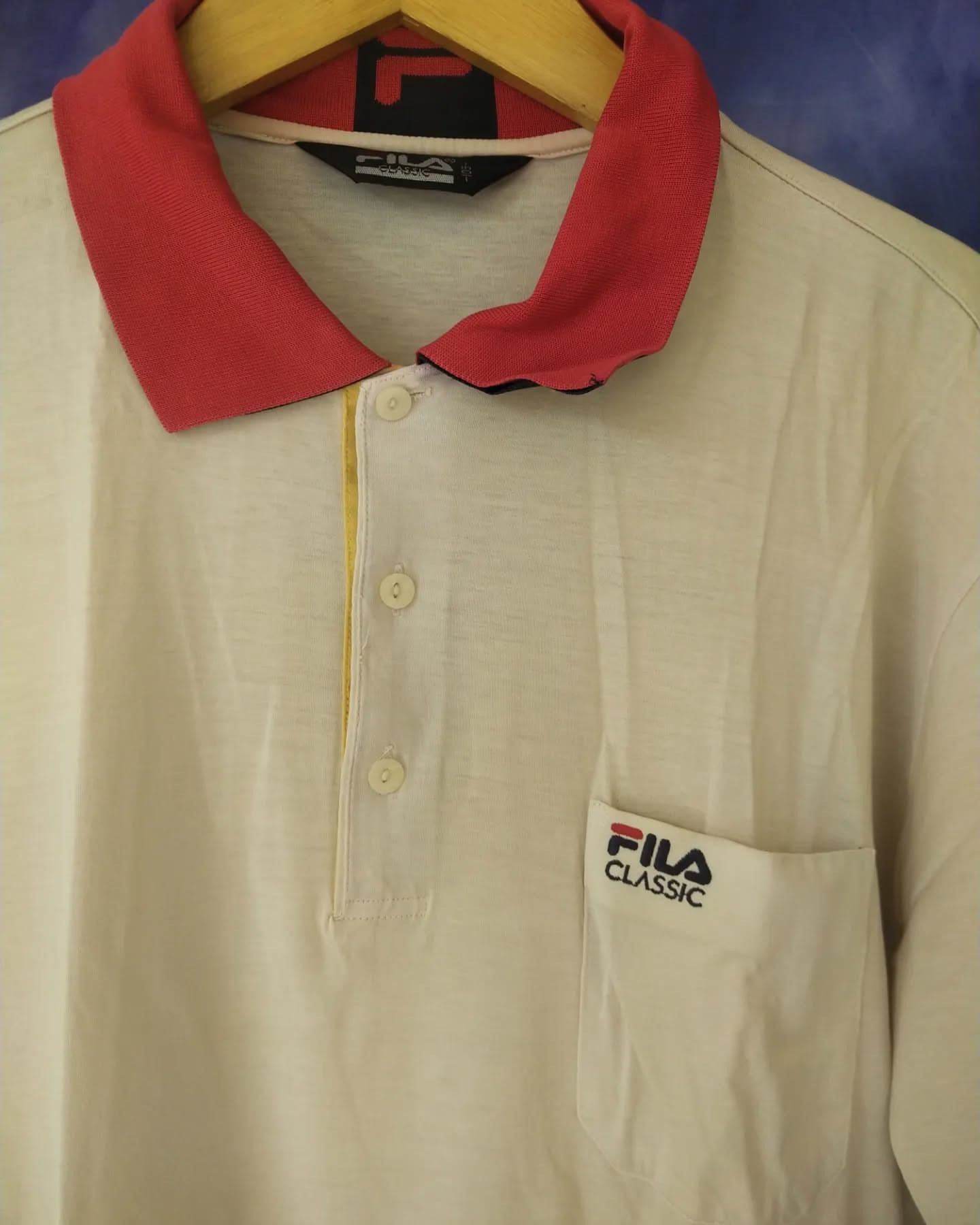 Fila Vintage FILA Classic Broken White Sport Polo Shirt Size US XL / EU 56 / 4 - 2 Thumbnail