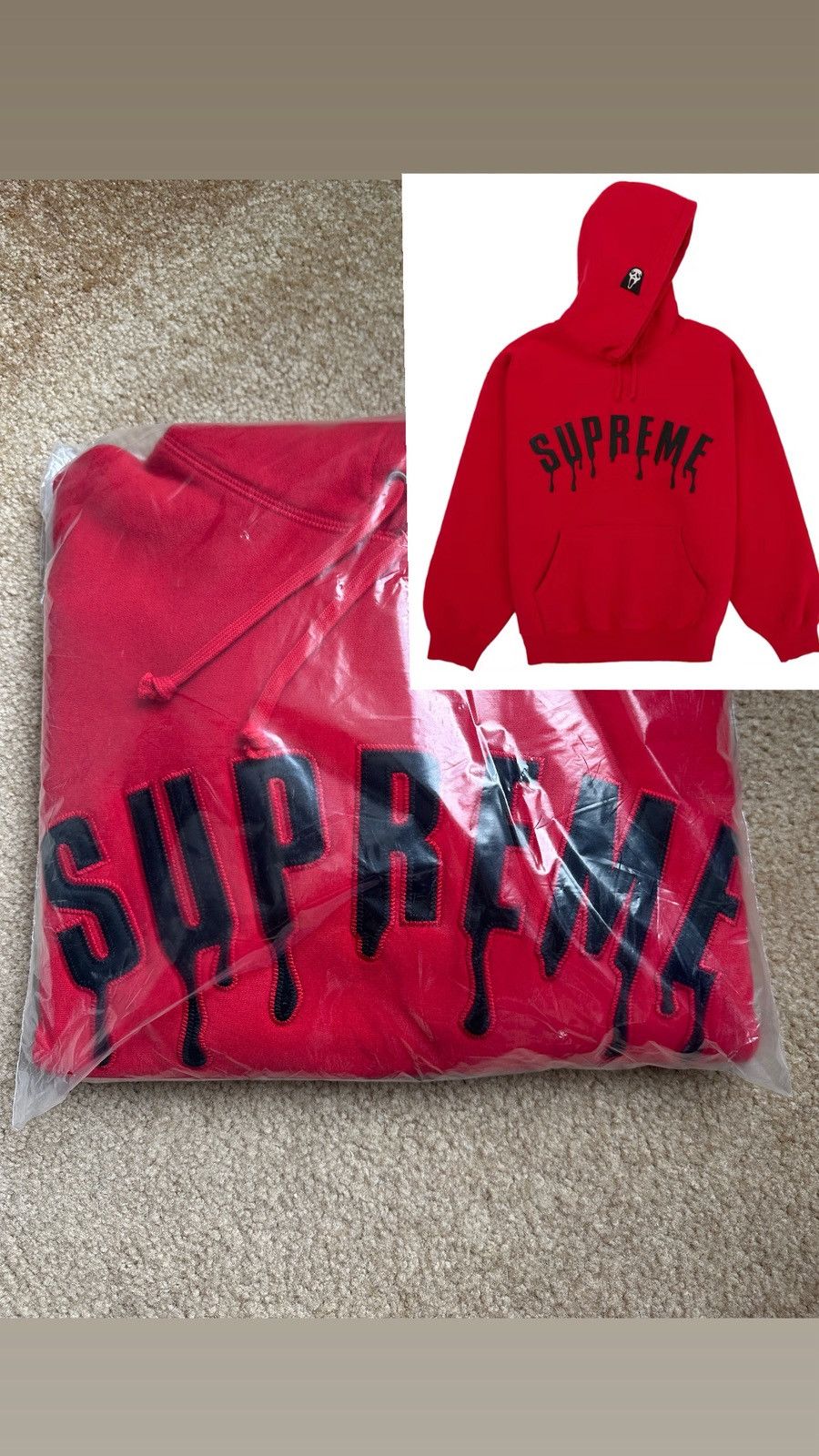 Supreme (NEW) Supreme Ghostface Arc Hooded Sweatshirt (Size S, Red) Size US S / EU 44-46 / 1 - 1 Thumbnail