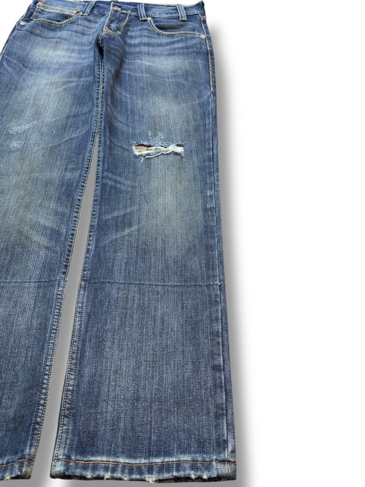 Levi's Vintage Clothing Vintage Levi’s 504 Baggy Straight Whiskers Distressed Denim Size US 33 - 4 Thumbnail