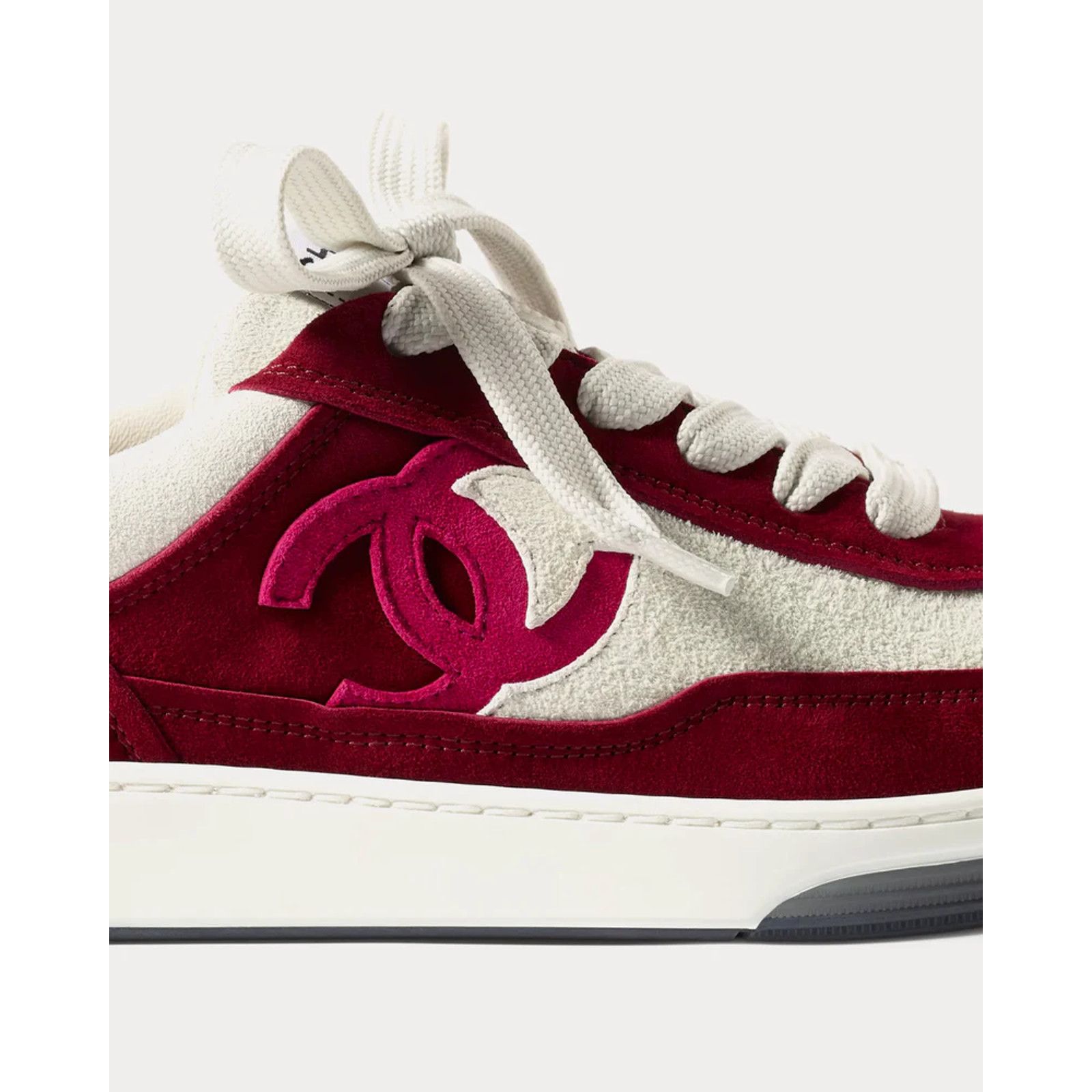 Chanel Chanel 23P Burgundy Suede Flat Lace Up Runner Sneaker 38.5 Size US 8.5 / IT 38.5 - 5 Thumbnail
