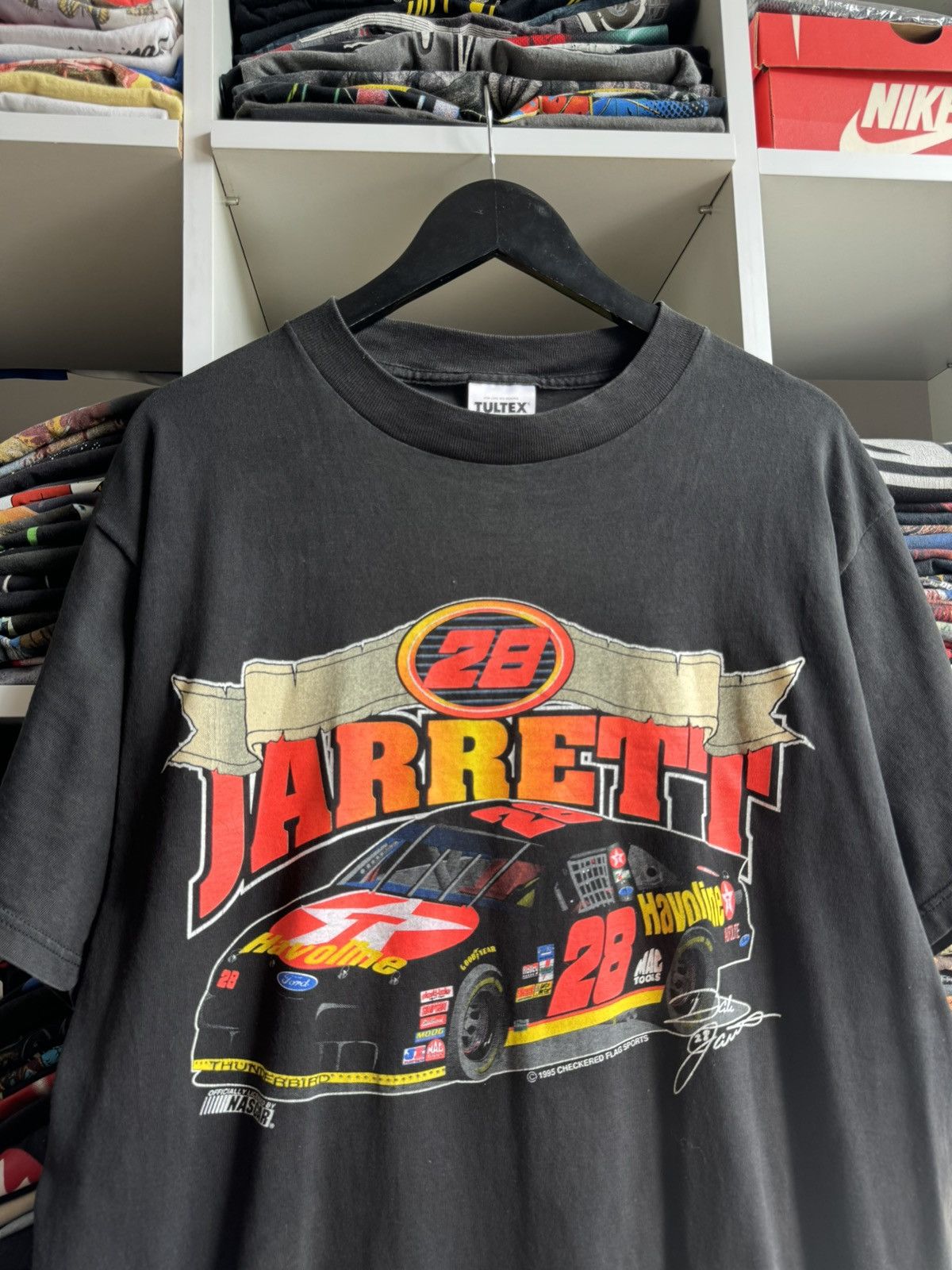 NASCAR Vintage 1995 David Jarrett Nascar Racing Dry rot Tee Size US XL / EU 56 / 4 - 2 Thumbnail