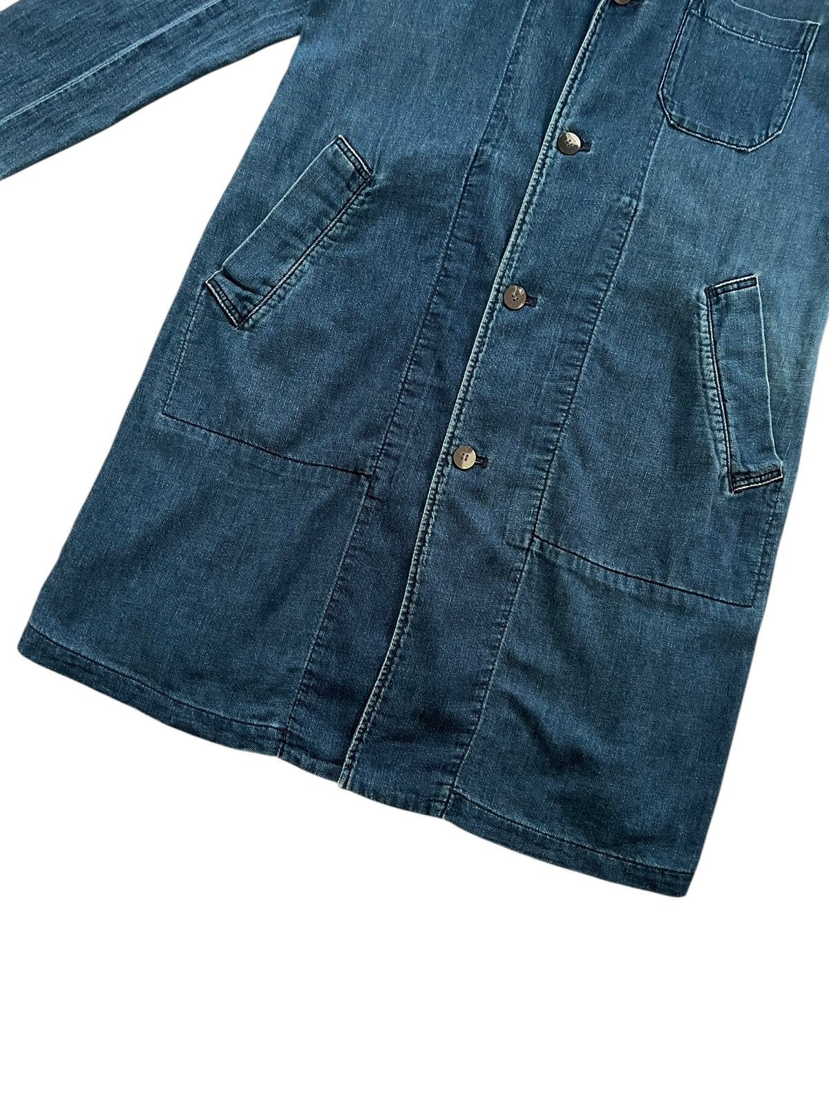 Issey Miyake 1990s Issey Miyake Plantation Indigo Long Jacket Size US S / EU 44-46 / 1 - 5 Thumbnail
