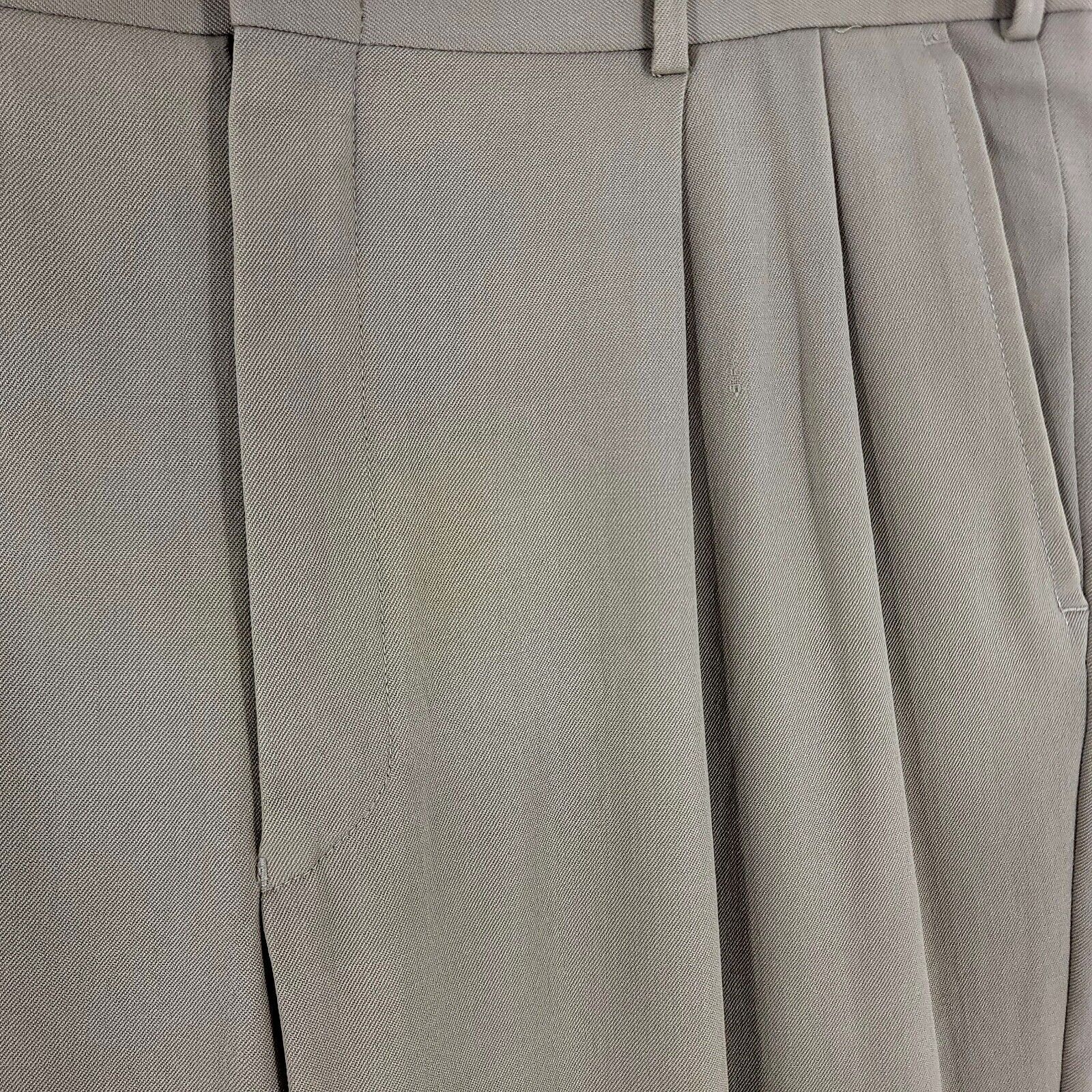 Brooks Brothers DAMAGED Brooks Brothers Stretch Tan Pleated Cuffed Mid Rise Size 36R - 7 Thumbnail