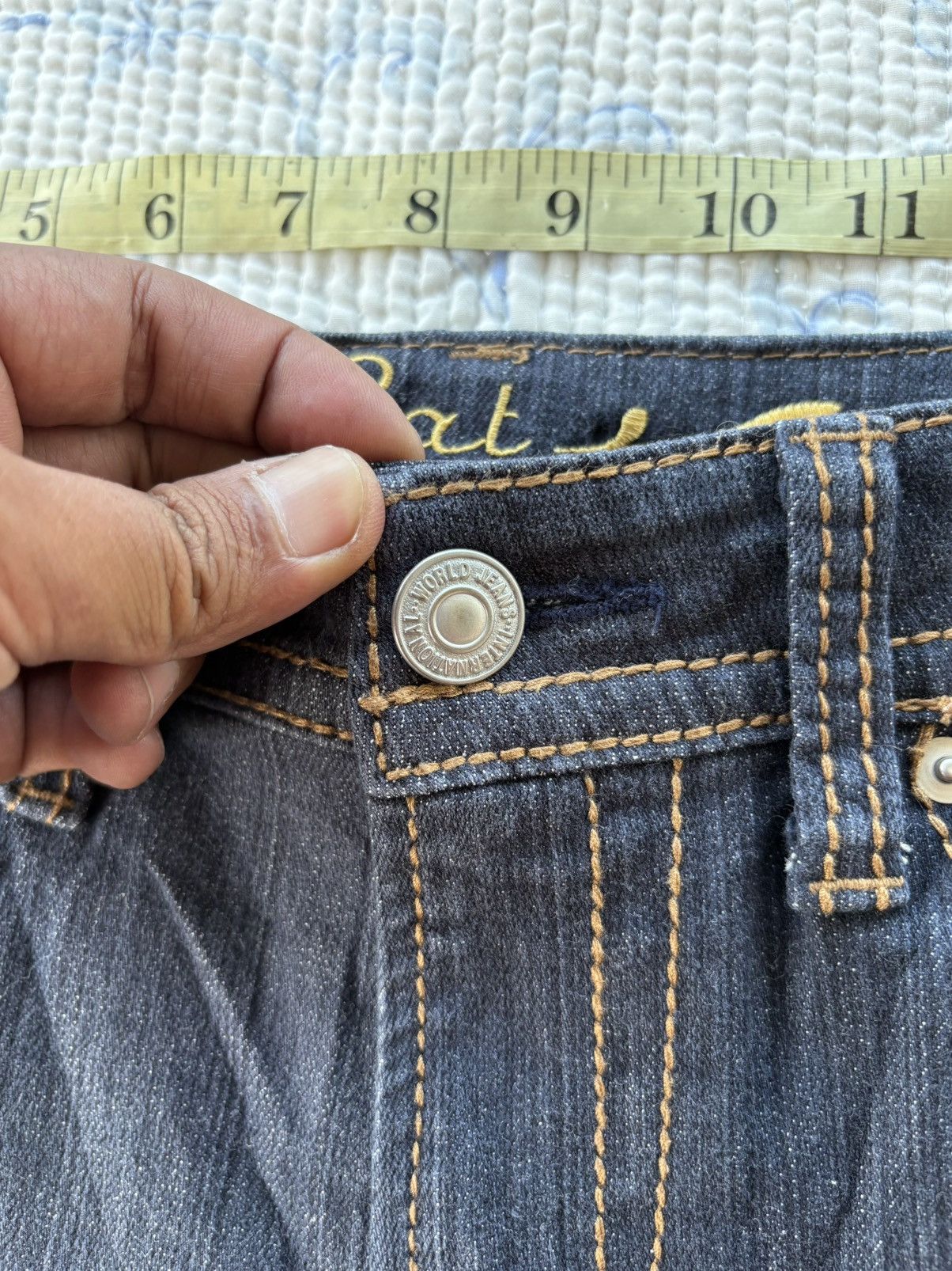 Other Lat International World Jeans Streetwear Flared Denim Size US 33 - 14 Thumbnail