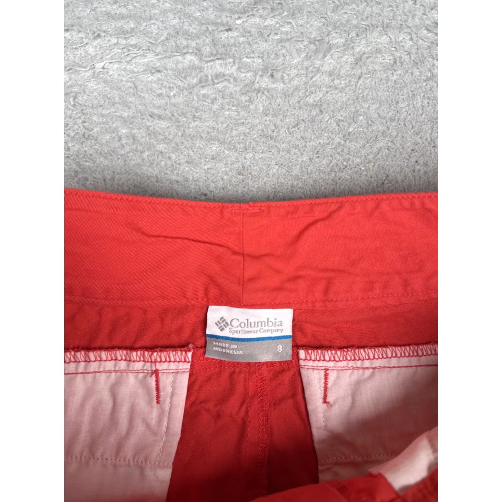 Vintage Columbia Shorts Womens 8 Red Chino Twill Cotton Flat Front Hiking Casual Travel Size 30" / US 8 / IT 44 - 7 Thumbnail