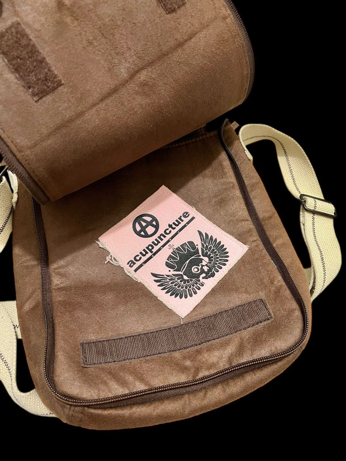 Acupuncture × If Six Was Nine × Le Grande Bleu (L.G.B.) Acupuncture anarchy brown suede mini sling bag Size ONE SIZE - 3 Thumbnail
