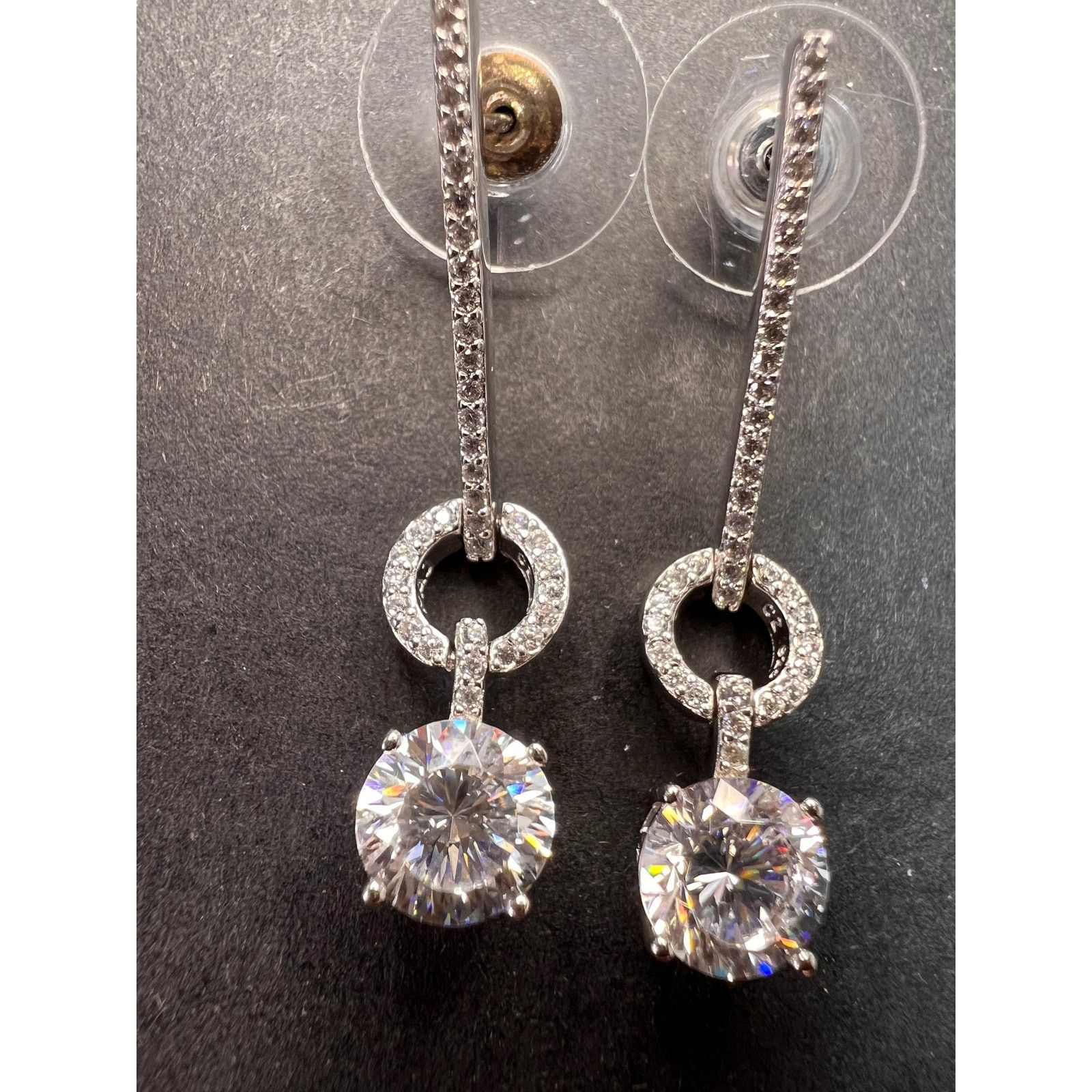 Other White CZ long earrings in sterling silver Size ONE SIZE - 12 Thumbnail