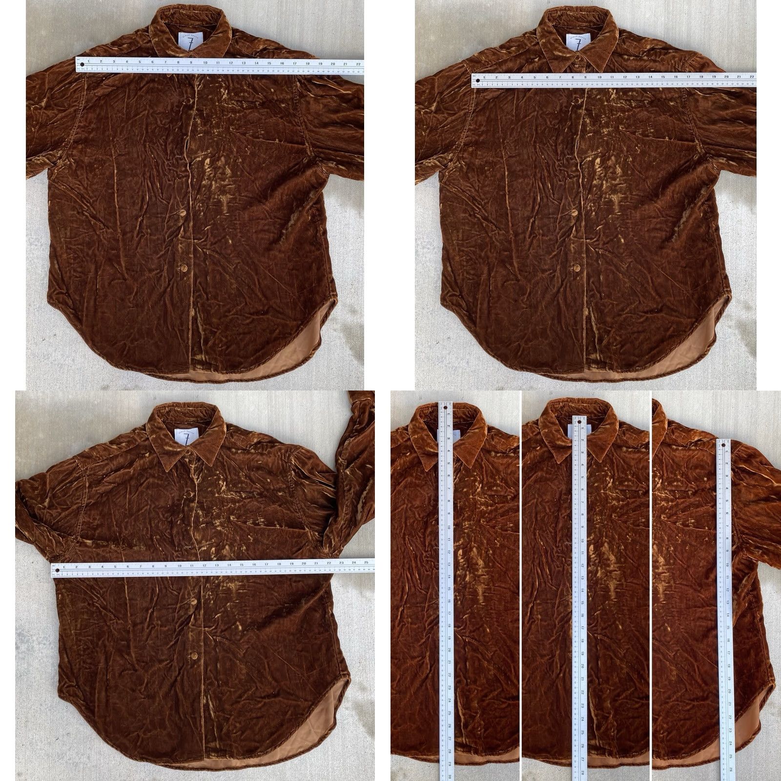 Vintage VINTAGE Times Seven Todd Oldham Button-Up Shirt Petite Brown Velvet Rayon 90s 00s Womens Size S / US 4 / IT 40 - 11 Thumbnail