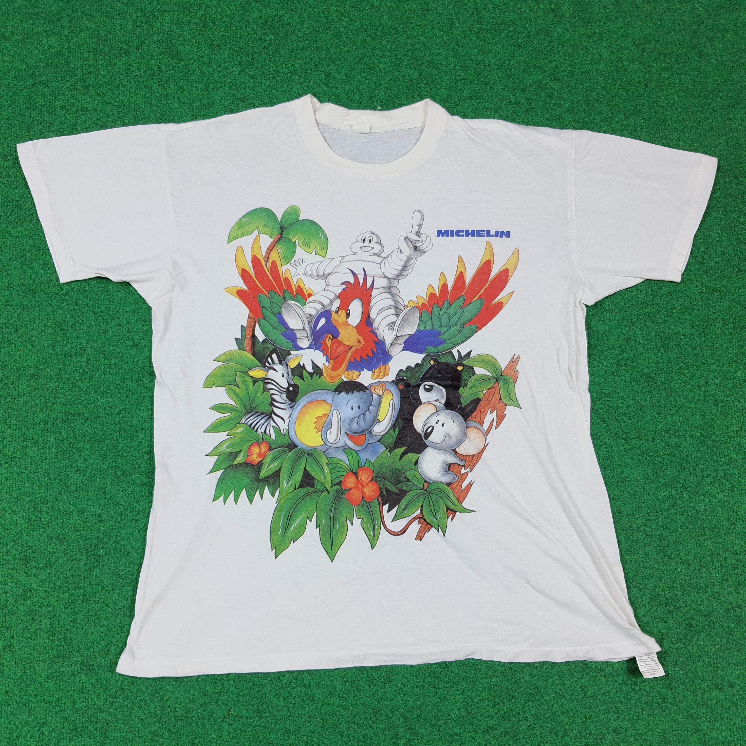 Vintage Vintage 90s Michelin Tire Safari Graphic Tee C285N61 Size US L / EU 52-54 / 3 - 1 Thumbnail