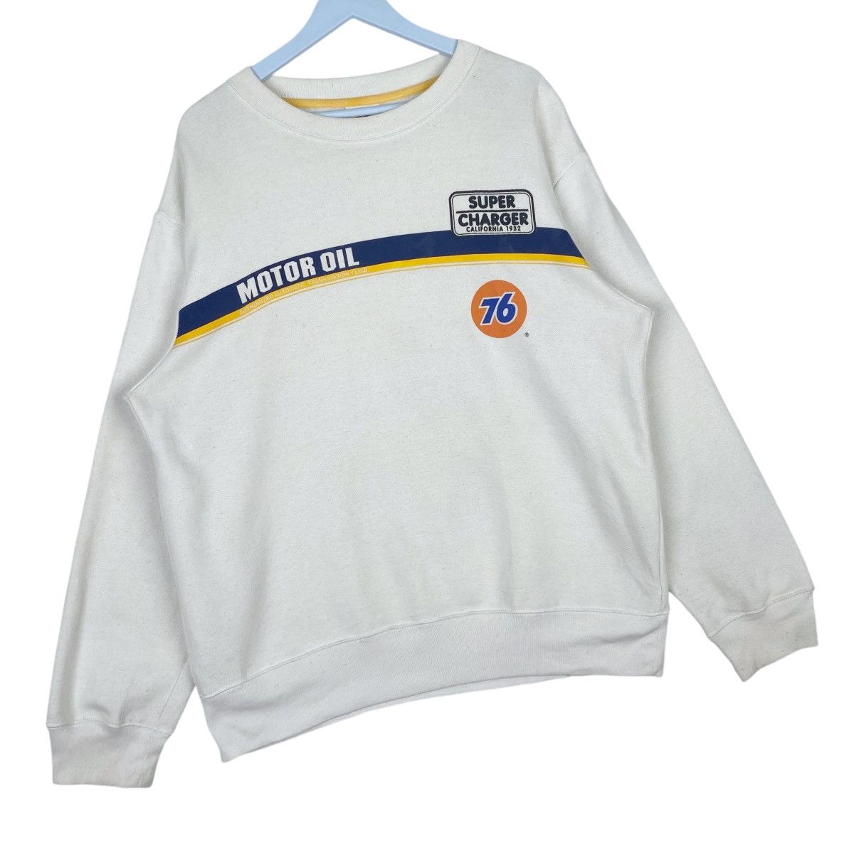 Designer × Vintage 76 Lubricants Sweatshirt White Crewneck Pullover Jumper Size US XL / EU 56 / 4 - 5 Thumbnail