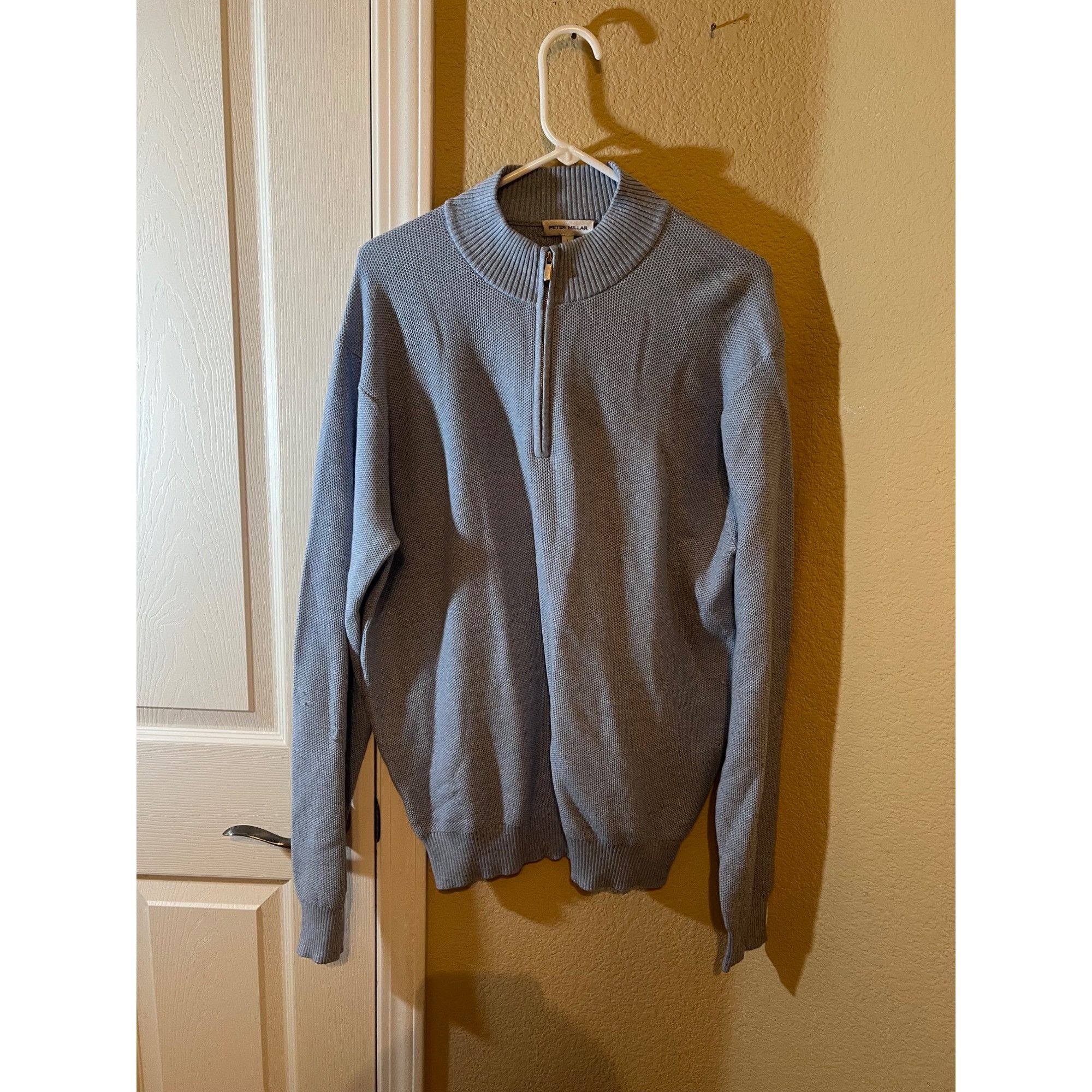 Peter Millar Peter MIllar Cotton Wool Blend 1/4 Zip Pullover - Size L Size US L / EU 52-54 / 3 - 1 Thumbnail