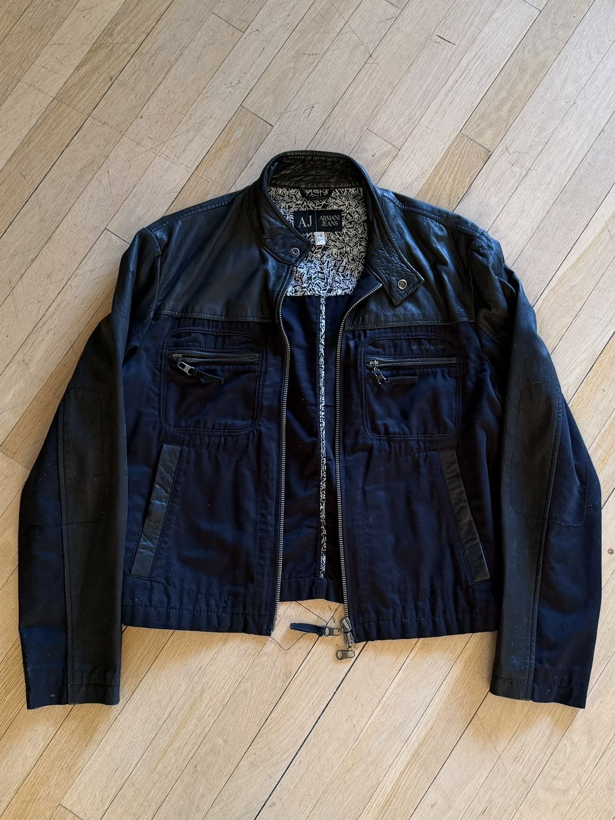 Armani ARMANI Black Biker Jacket Size US L / EU 52-54 / 3 - 1 Thumbnail