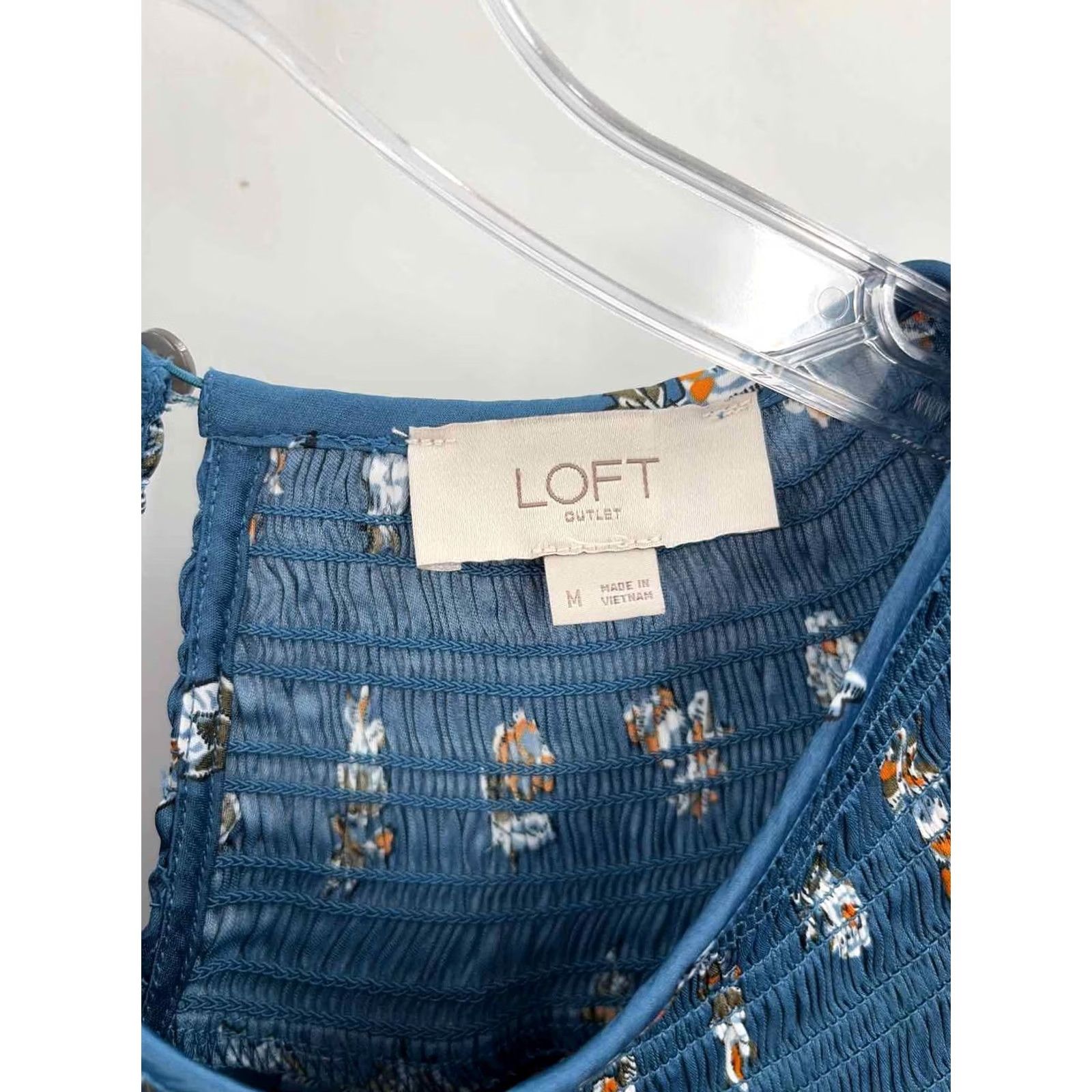 Loft Pre-Owned Loft Blue Floral Short Sleeve Dress Medium Size 32" / US 10 / IT 46 - 3 Thumbnail