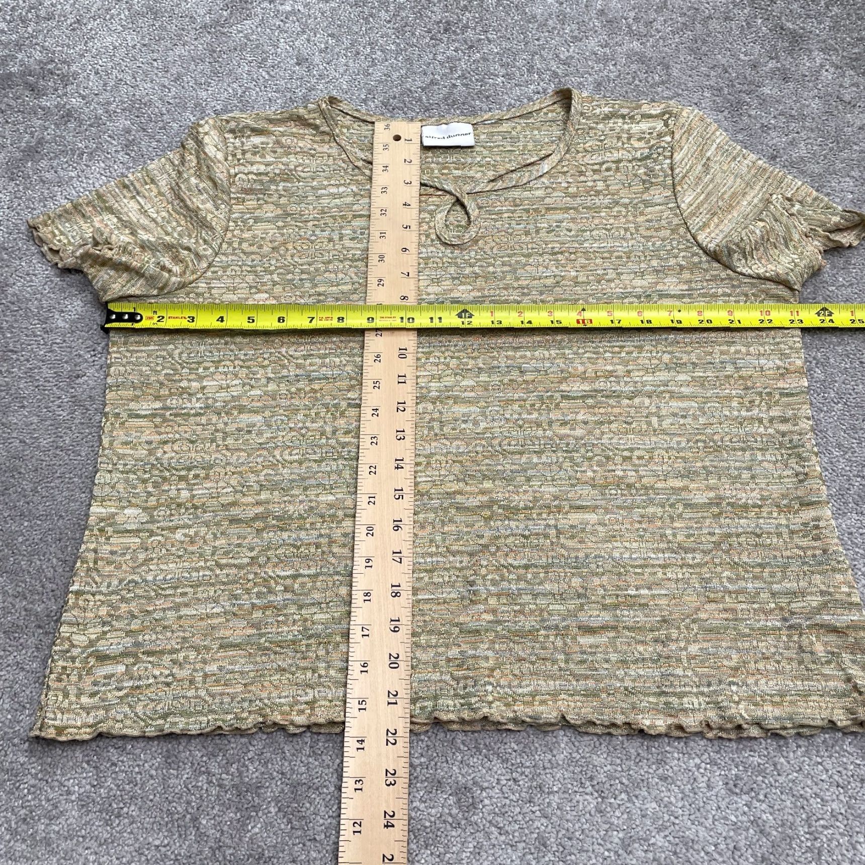 Vintage Alfred Dunner Knitted Keyhole Top Womens 1X Green Floral Size XL / US 12-14 / IT 48-50 - 6 Thumbnail