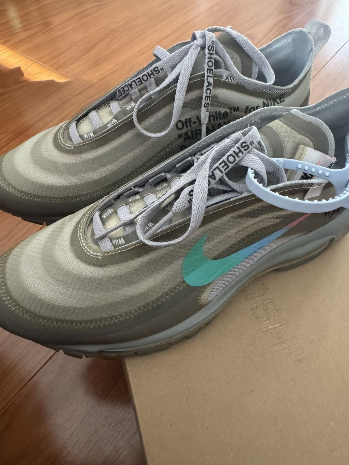 Nike × Off-White Nike Off-White Air Max 97 ‘Menta’ Size US 8 / EU 41 - 16 Thumbnail