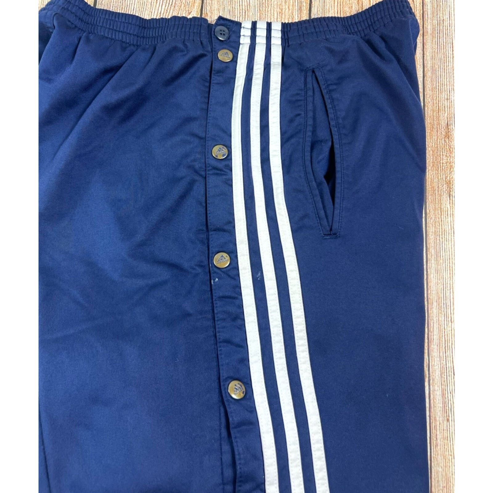 Adidas VINTAGE Adidas Blue Full Snap Sweatpants M Regular Men Pockets 90s Sports Logo Size US 31 - 3 Thumbnail