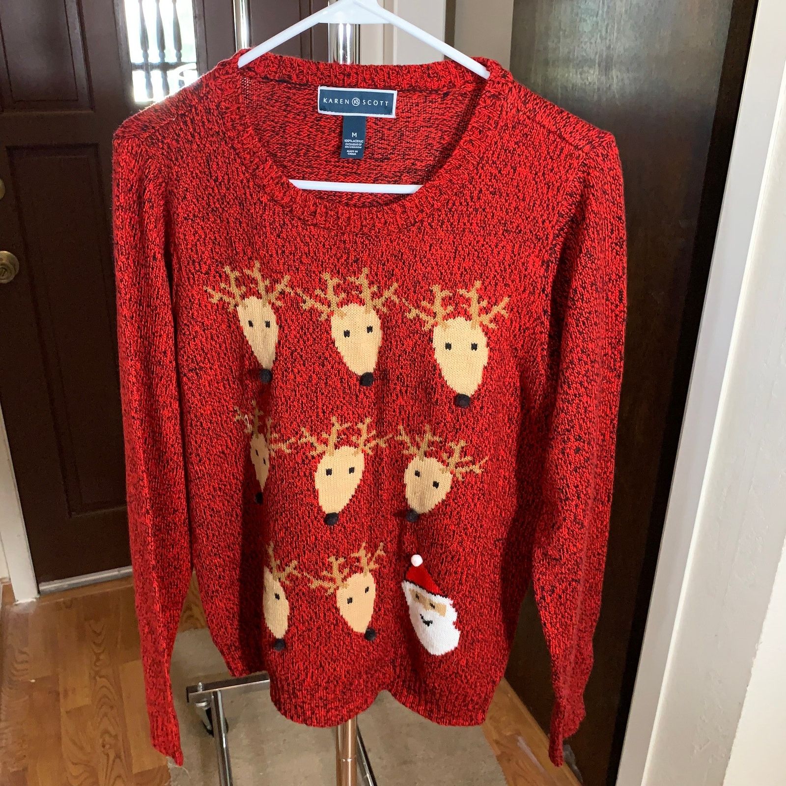 Other Karen Scott Christmas Holiday Sweater Reindeer Santa Size M Size US M / EU 48-50 / 2 - 6 Thumbnail