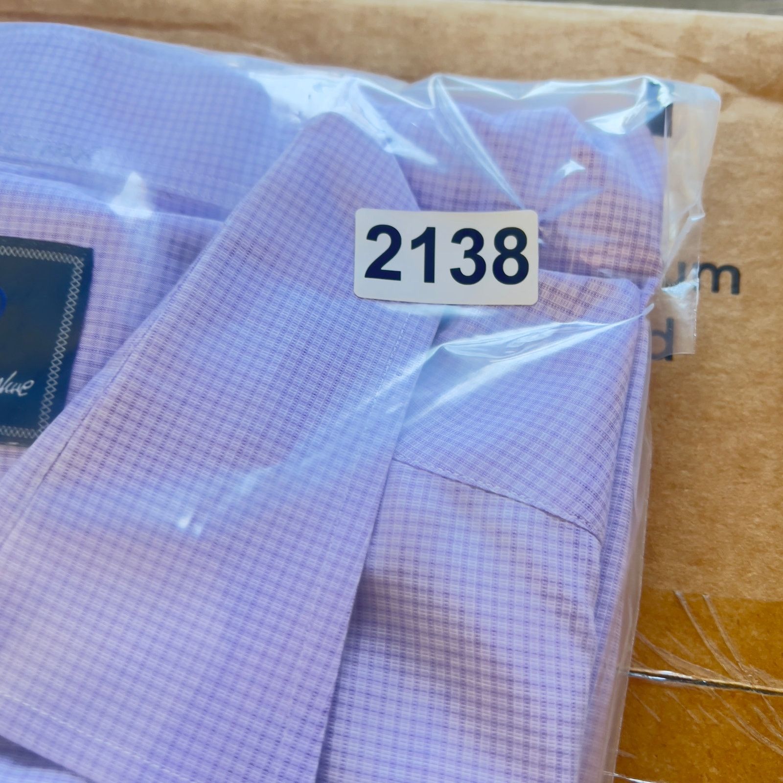 David Donahue David Donahue Dress Shirt Mens 18 34/35 Purple Micro Check Size US XL / EU 56 / 4 - 12 Thumbnail