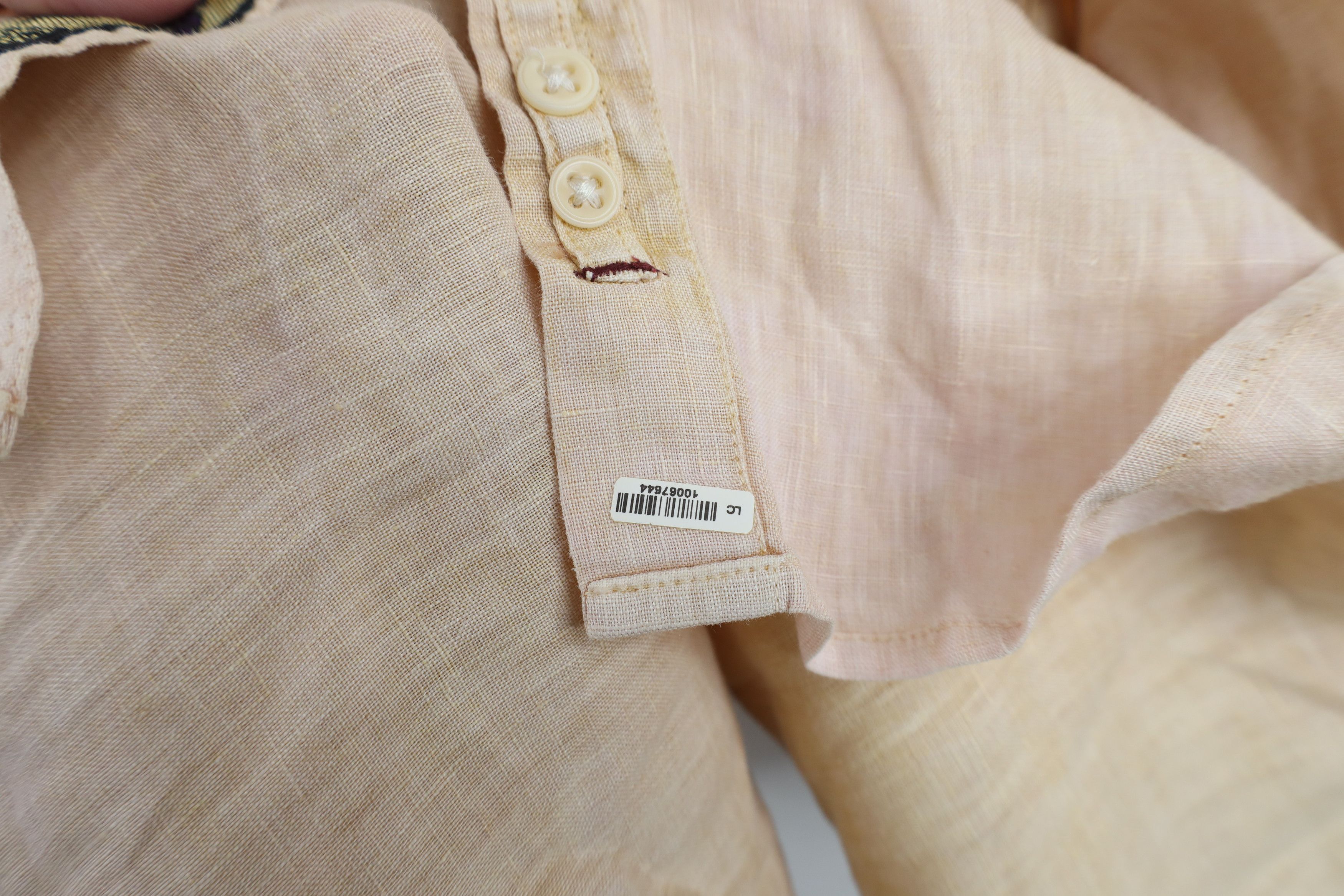 Vintage Vintage 90s Streetwear Linen Ombre Collared Button Shirt Size US XXL / EU 58 / 5 - 12 Thumbnail