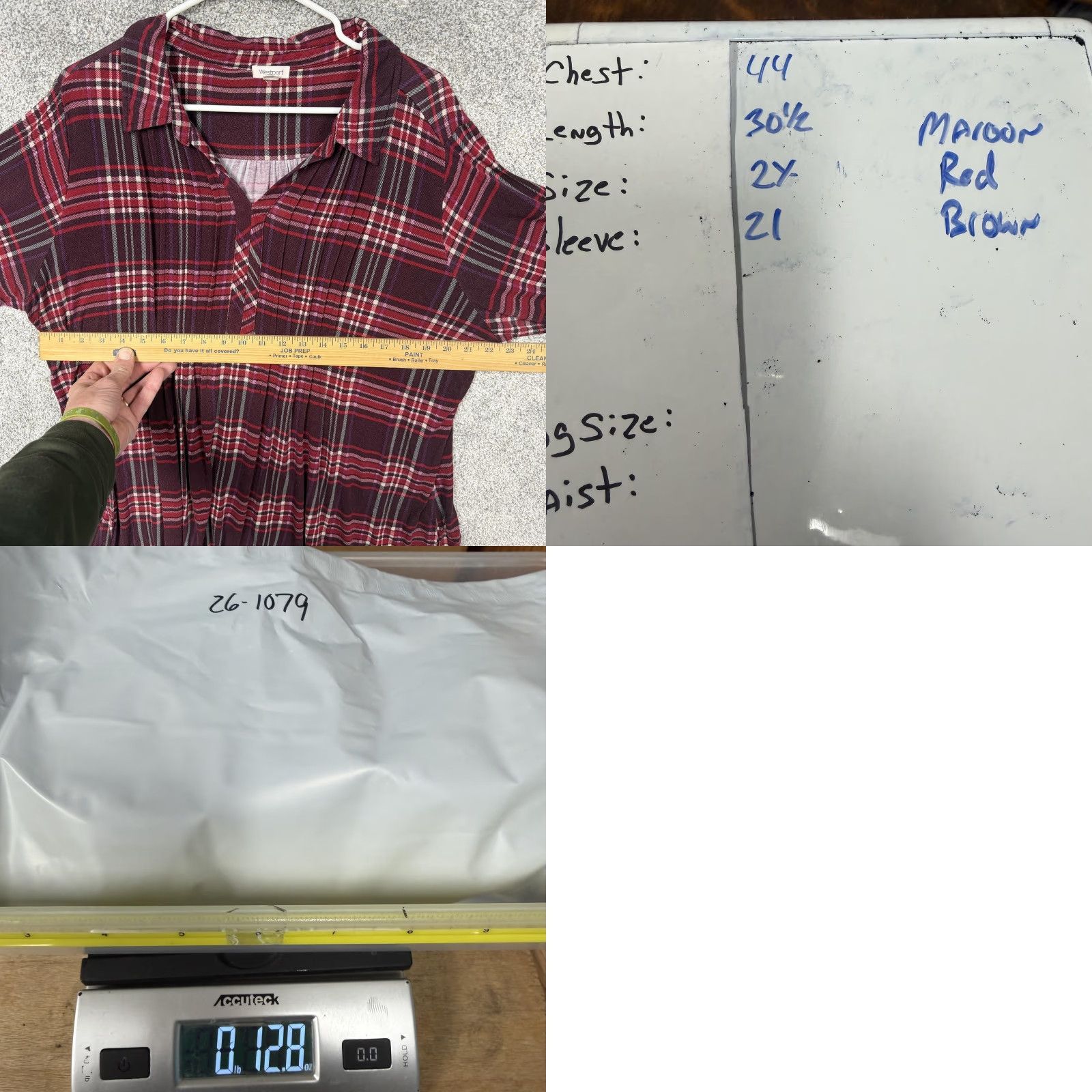 Vintage Westport Blouse Tunic Womens 2X Plus Red Plaid 3/4 Sleeve Boho Cabincore Shirt Size XXL / US 16-18 / IT 52-54 - 8 Thumbnail