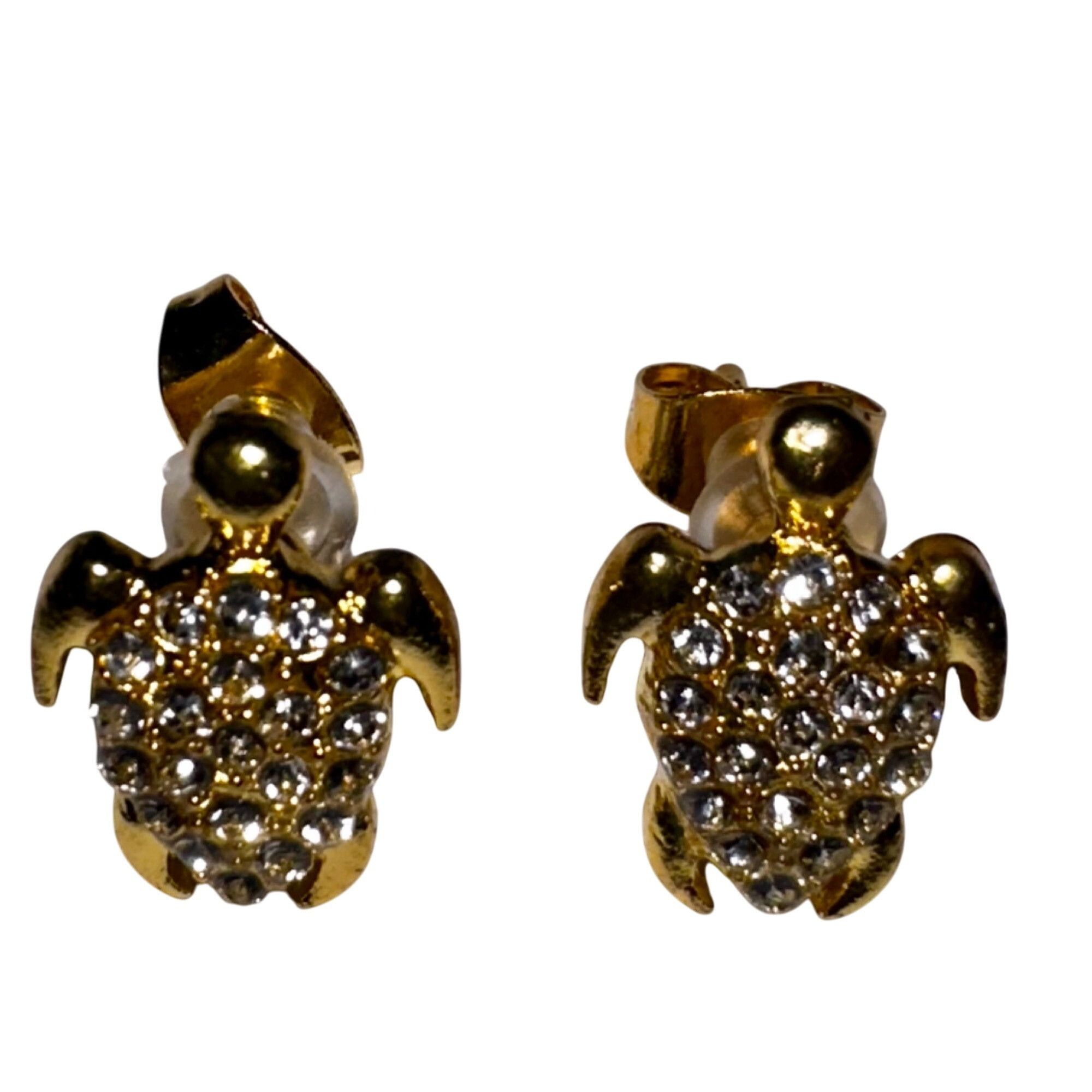 Other NWOT Gold-Plated Turtle Crystal Stud Earrings For Women or v Size ONE SIZE - 1 Thumbnail