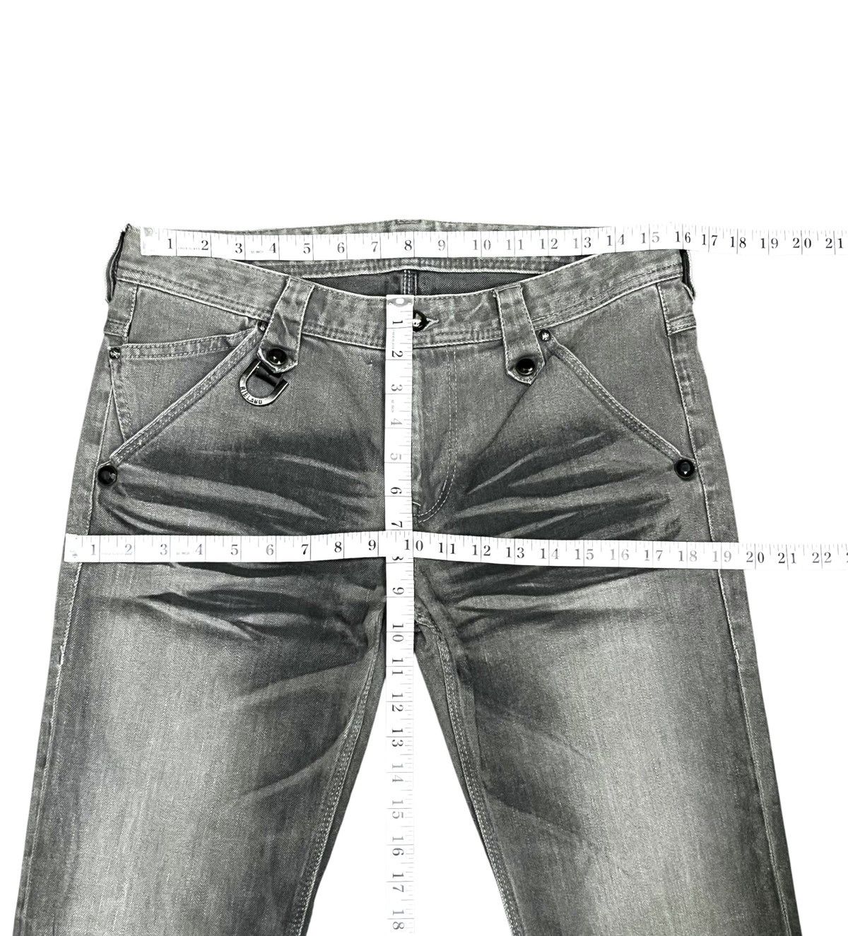 Nicole Club Nicole Japan Charcoal Gray Flare Stretch Denim Harajuku Punk Size US 31 - 18 Thumbnail