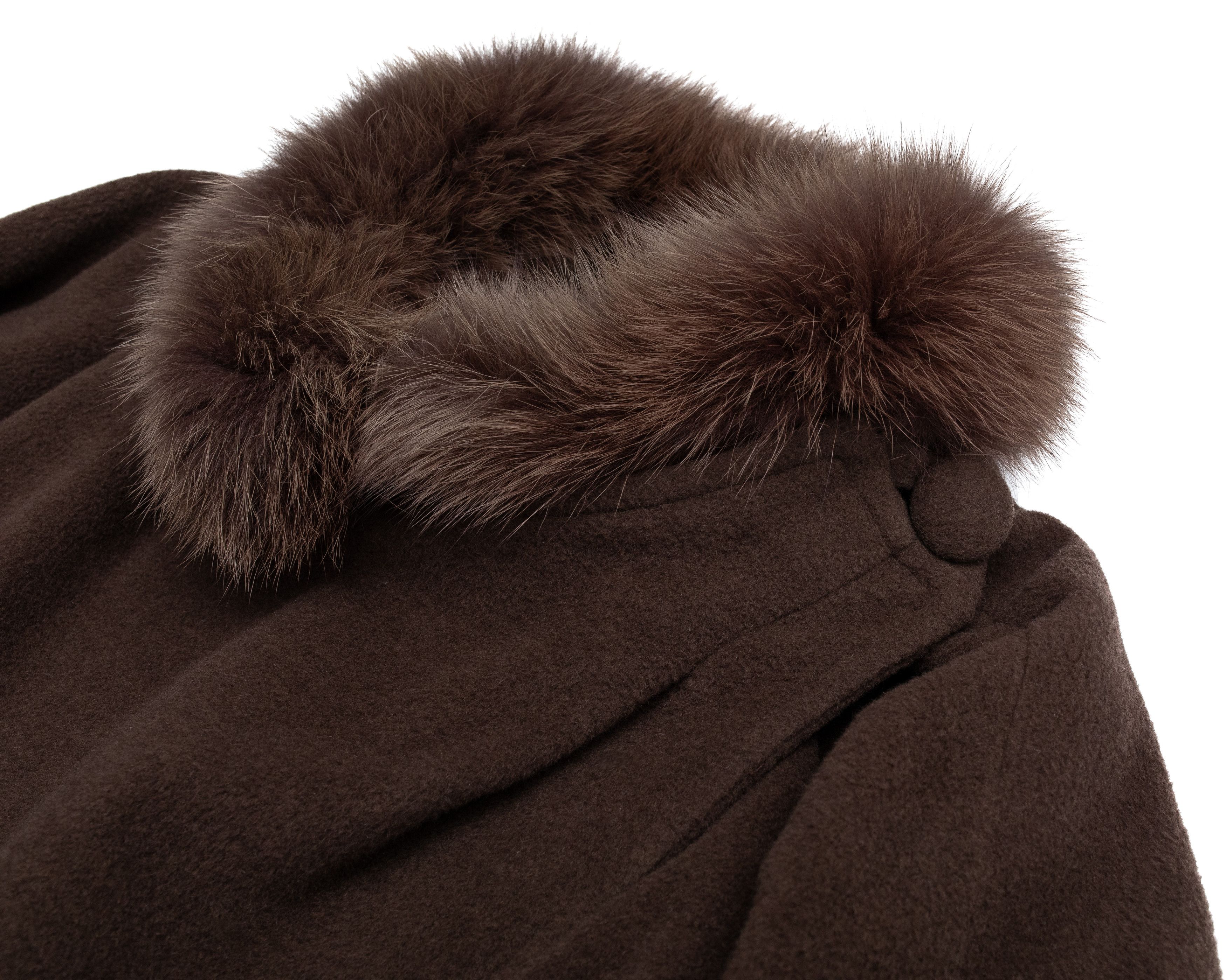 Other CRÉATION SPRUNG FRÈRES Angora Wool Blend Pincho w Fur Trim Size ONE SIZE - 4 Thumbnail