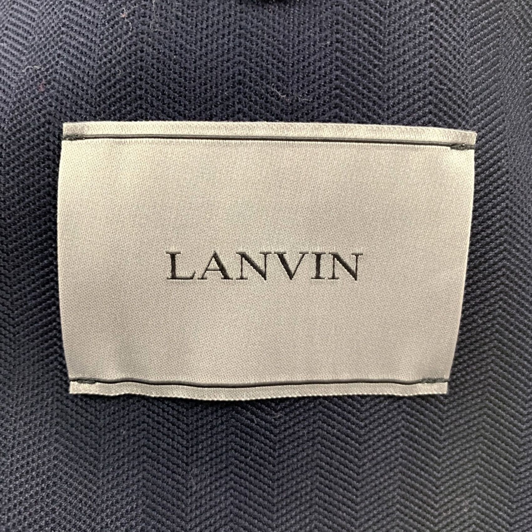 Lanvin LANVIN Sport Coat Navy Herringbone Cotton Notch Lapel Size 42 Mens Regular Jacket Size US XS / EU 42 / 0 - 4 Thumbnail