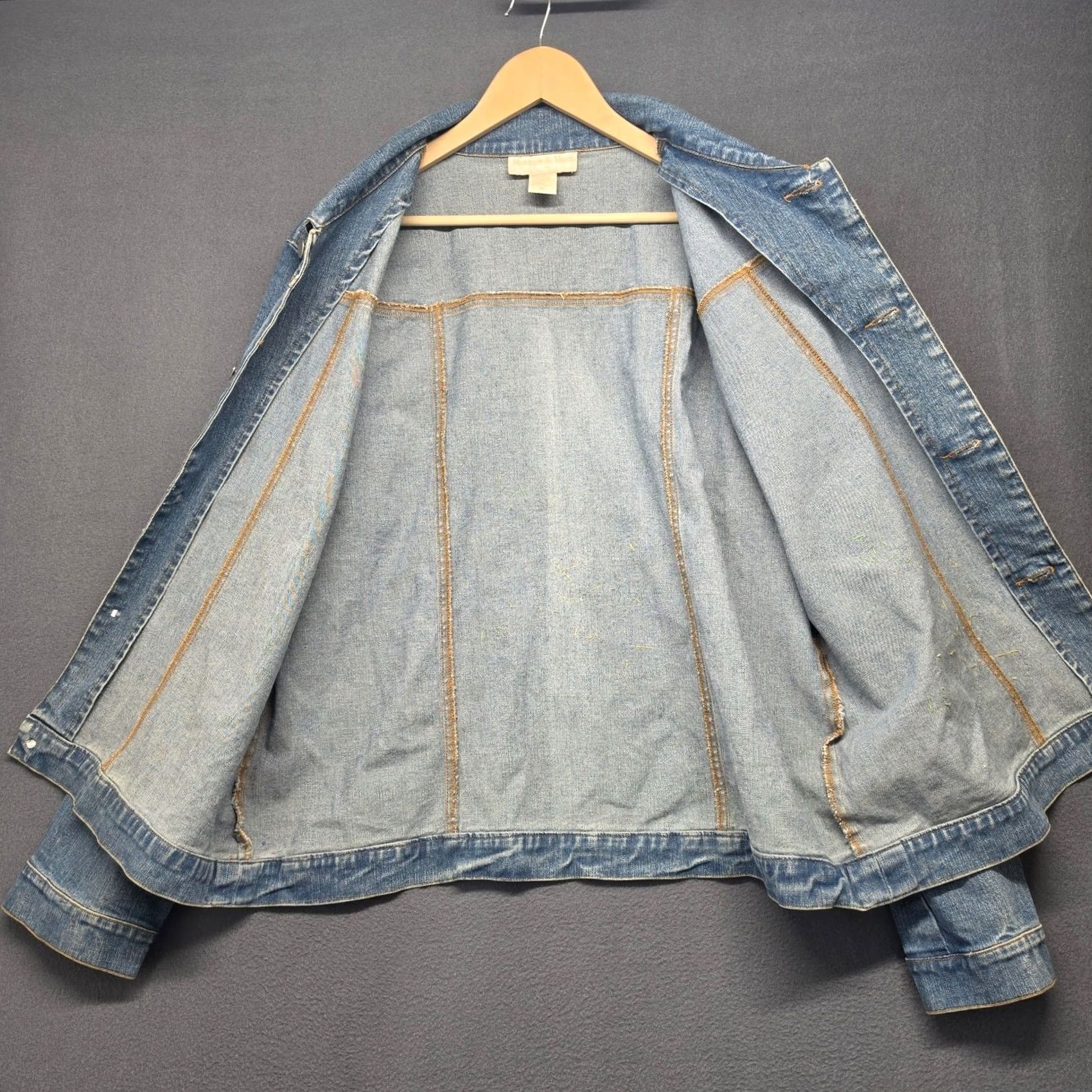 Vintage VINTAGE Monroe & Main Denim Jean Jacket Womens 1X Floral Painted Beaded Rose Artsy Jacket Womens 1X Blue Size 40" / US 18 - 3 Thumbnail