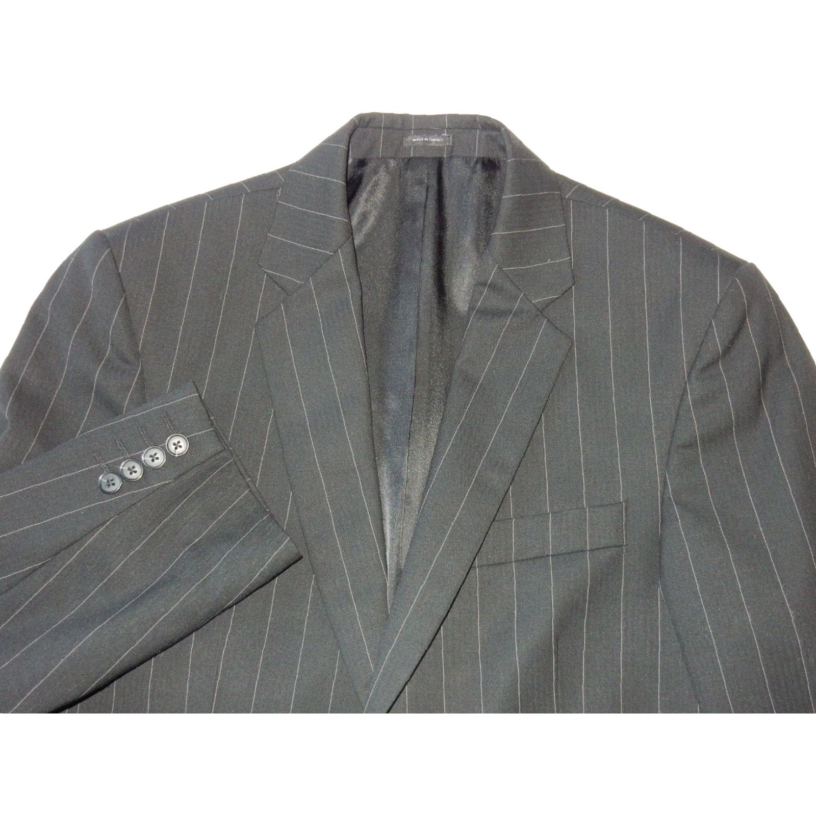 Express Express Men's 2 Piece Suit 38 Short Black Wool Size US 38 / EU 54 - 2 Thumbnail