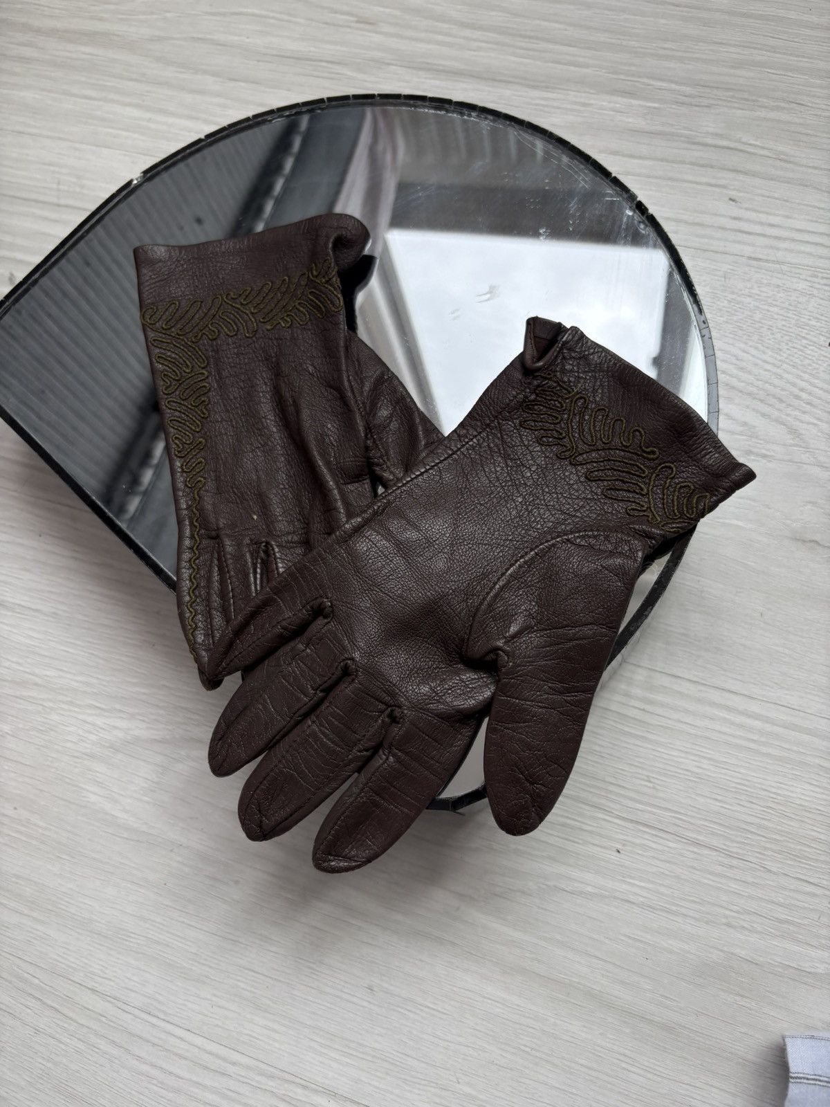 Vintage Vintage leather gloves Size ONE SIZE - 4 Thumbnail