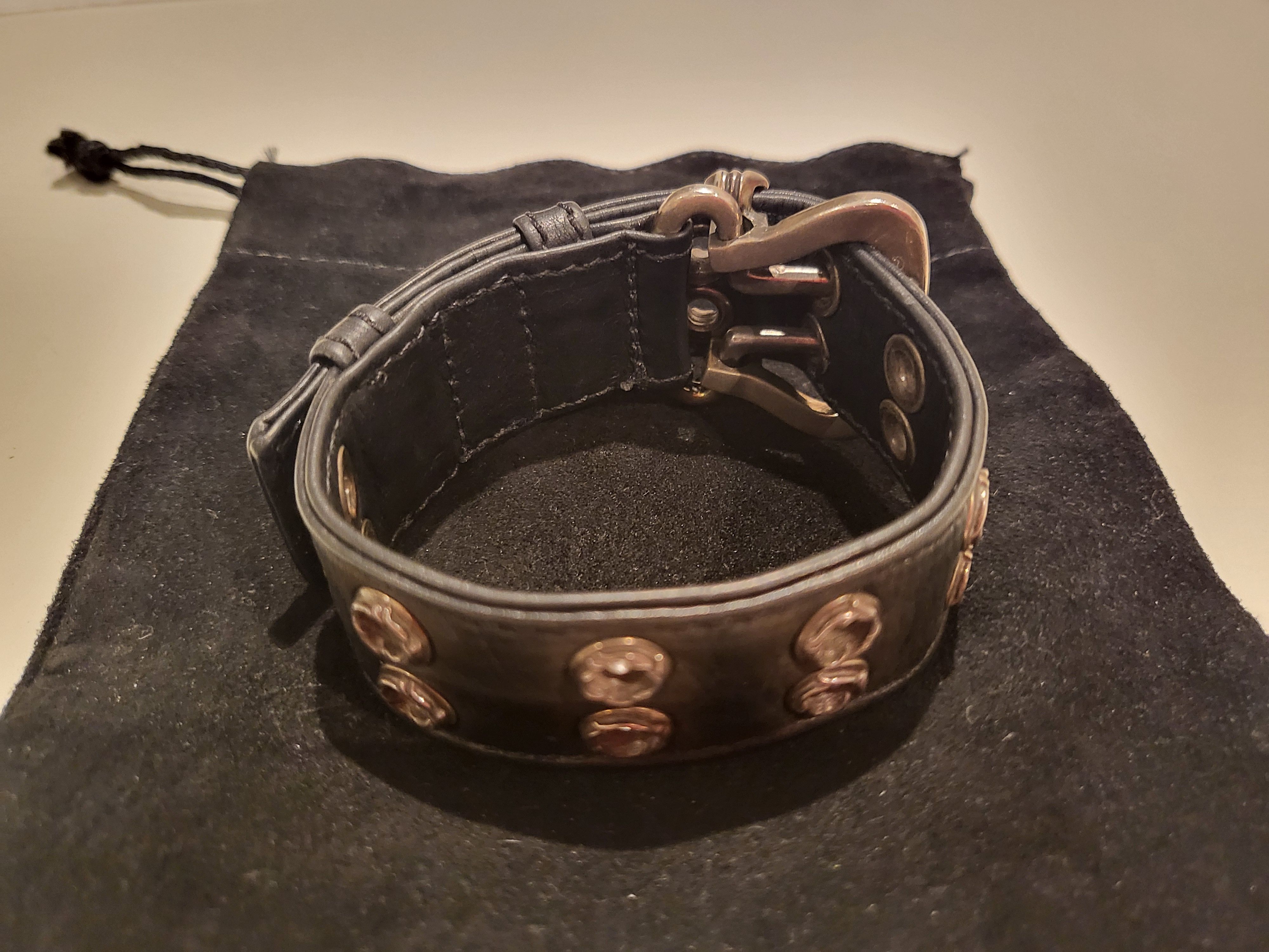 Chrome Hearts Chrome Hearts Leather Sterling Grommet Bracelet 2003 Size ONE SIZE - 3 Thumbnail