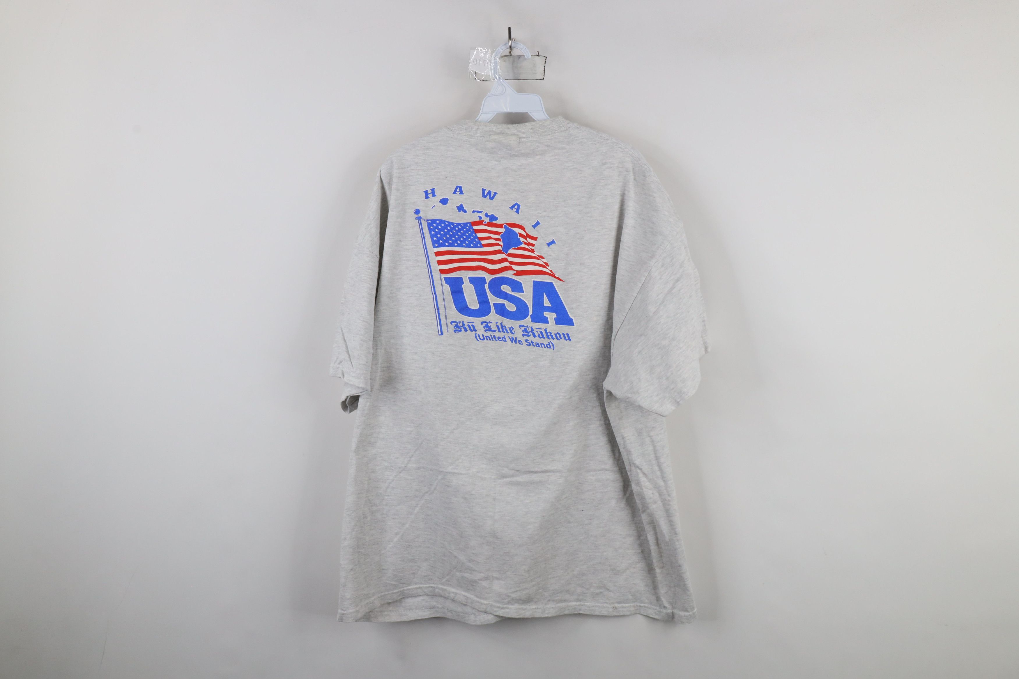 Vintage Vintage 90s Hawaii USA Ku Like Kakou United We Stand T-Shirt Size US XXL / EU 58 / 5 - 11 Thumbnail