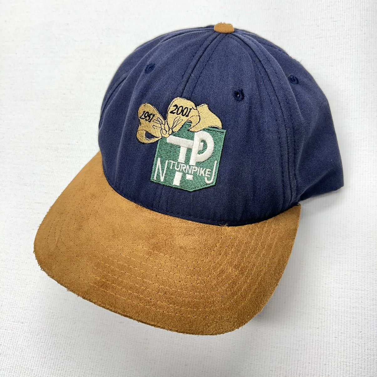 Vintage VTG NJ Turnpike Hat Cap Blue New Jersey Logo Retro Suede Size ONE SIZE - 1 Thumbnail