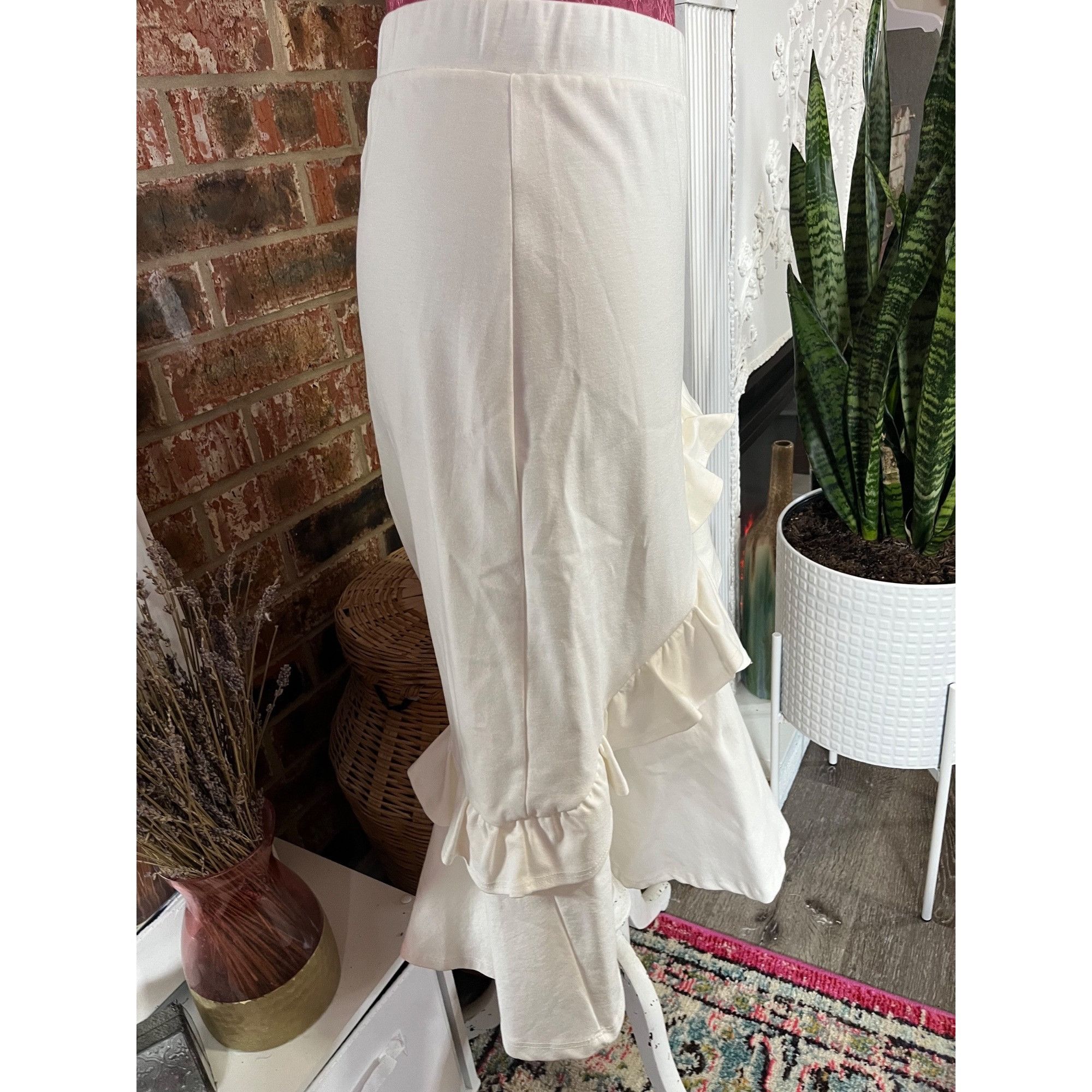 Other Brigitte Brianna Ivory Frill Skirt Womens Small Ruffle Hem H Size 26" / US 2 / IT 38 - 8 Thumbnail
