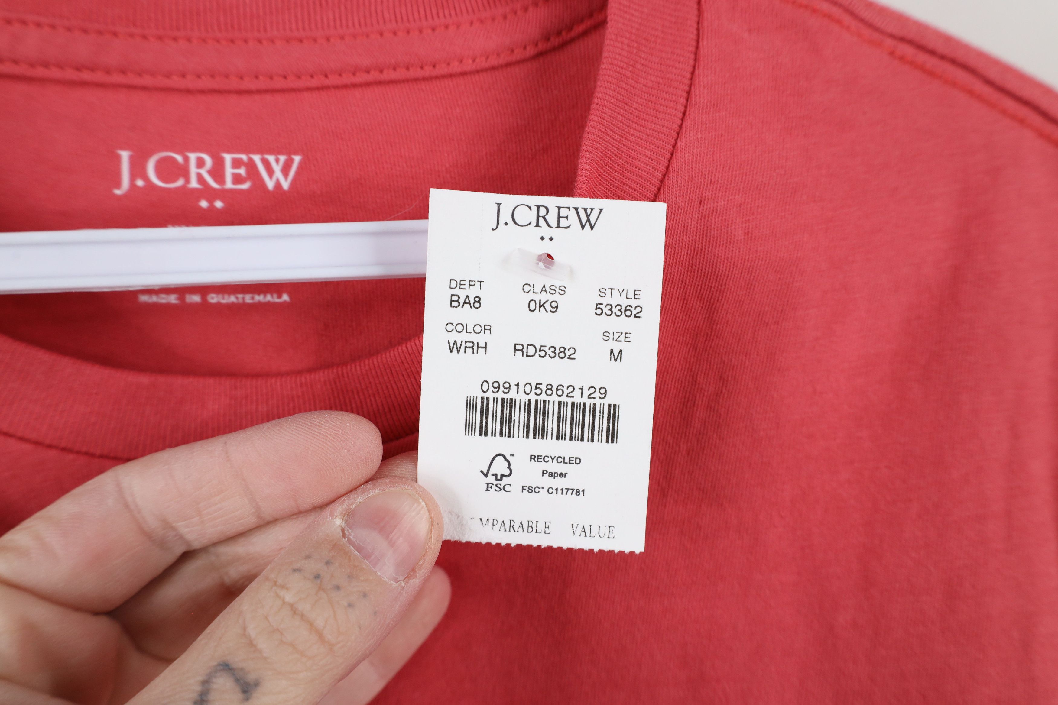 J.Crew × Vintage New J Crew Washed Dye Blank Short Sleeve T-Shirt Pink Cotton Size US M / EU 48-50 / 2 - 4 Thumbnail