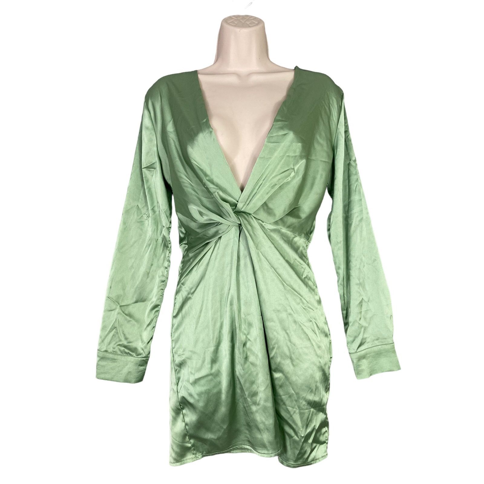 Shein SHEIN Satin Nightgown Olive Green Long Bell XS NWT Size XS / US 0-2 / IT 36-38 - 1 Thumbnail
