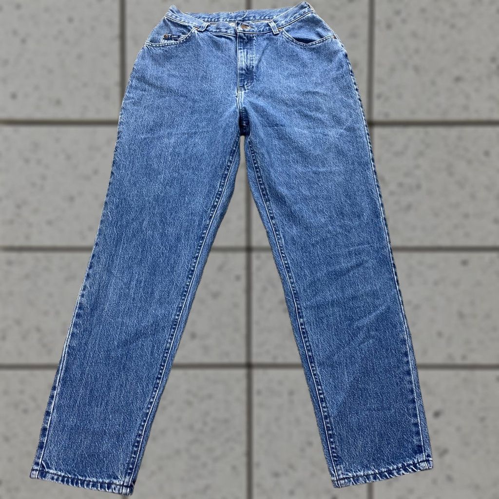 Lee VTG Lee Jeans Womens 14 Dark Blue Denim Pants Tapered Mom High Rise Y2K Western Jeans Moms 90s Retro USA Womens Size 36" / US 14 / IT 50 - 1 Thumbnail