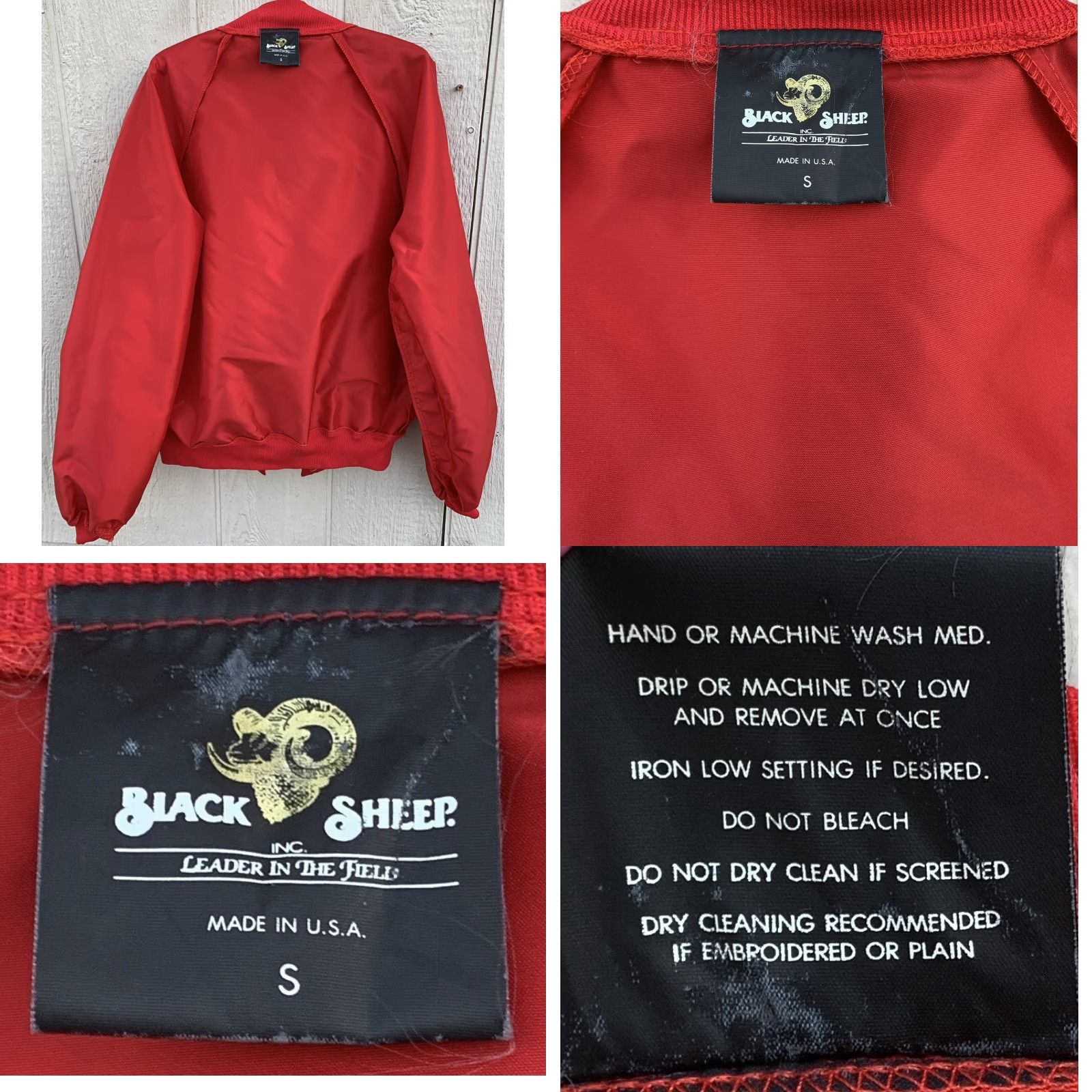 Vintage VINTAGE Black Sheep Embroidered MB Made In USA Red Satin Bomber Jacket XS/S? Size US S / EU 44-46 / 1 - 10 Thumbnail