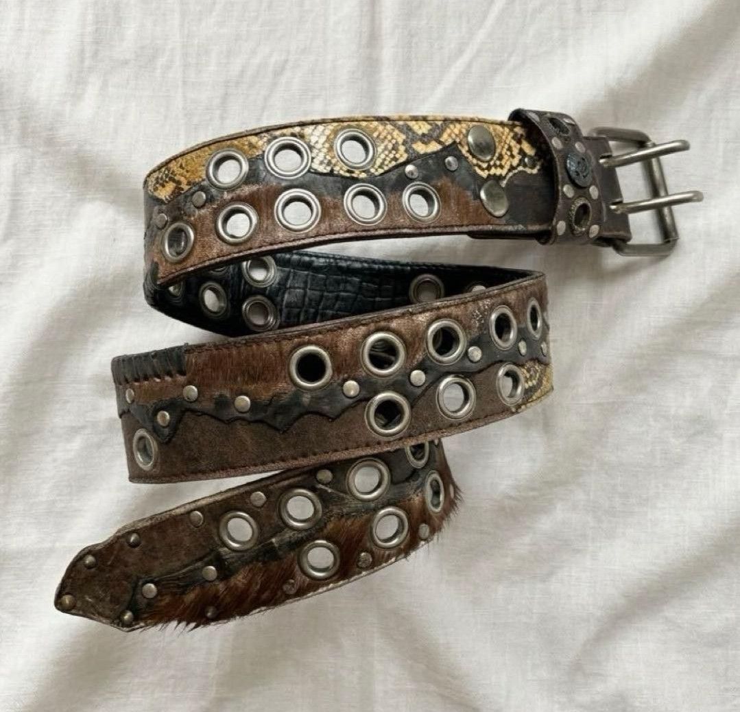 KMRii 00s 2005 KMRII Double grommet hybrid leather belt Size ONE SIZE - 1 Thumbnail